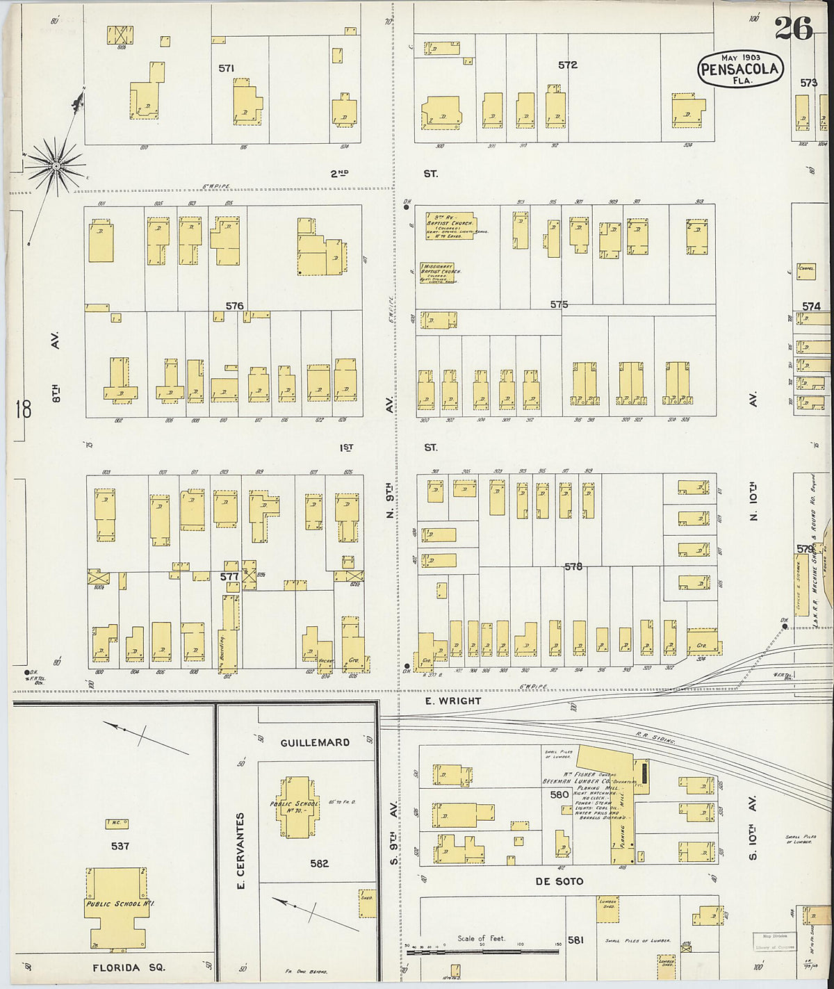 Pensacola, Escambia County, Florida 1903 (Sheet 26) by Relic Map Company