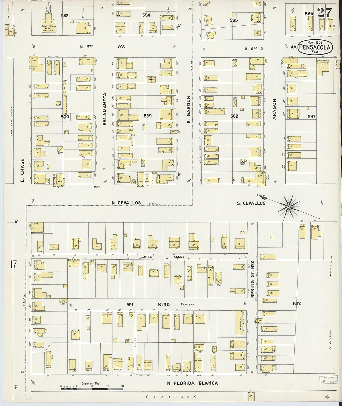 Pensacola, Escambia County, Florida 1903 (Sheet 27) by Relic Map Company