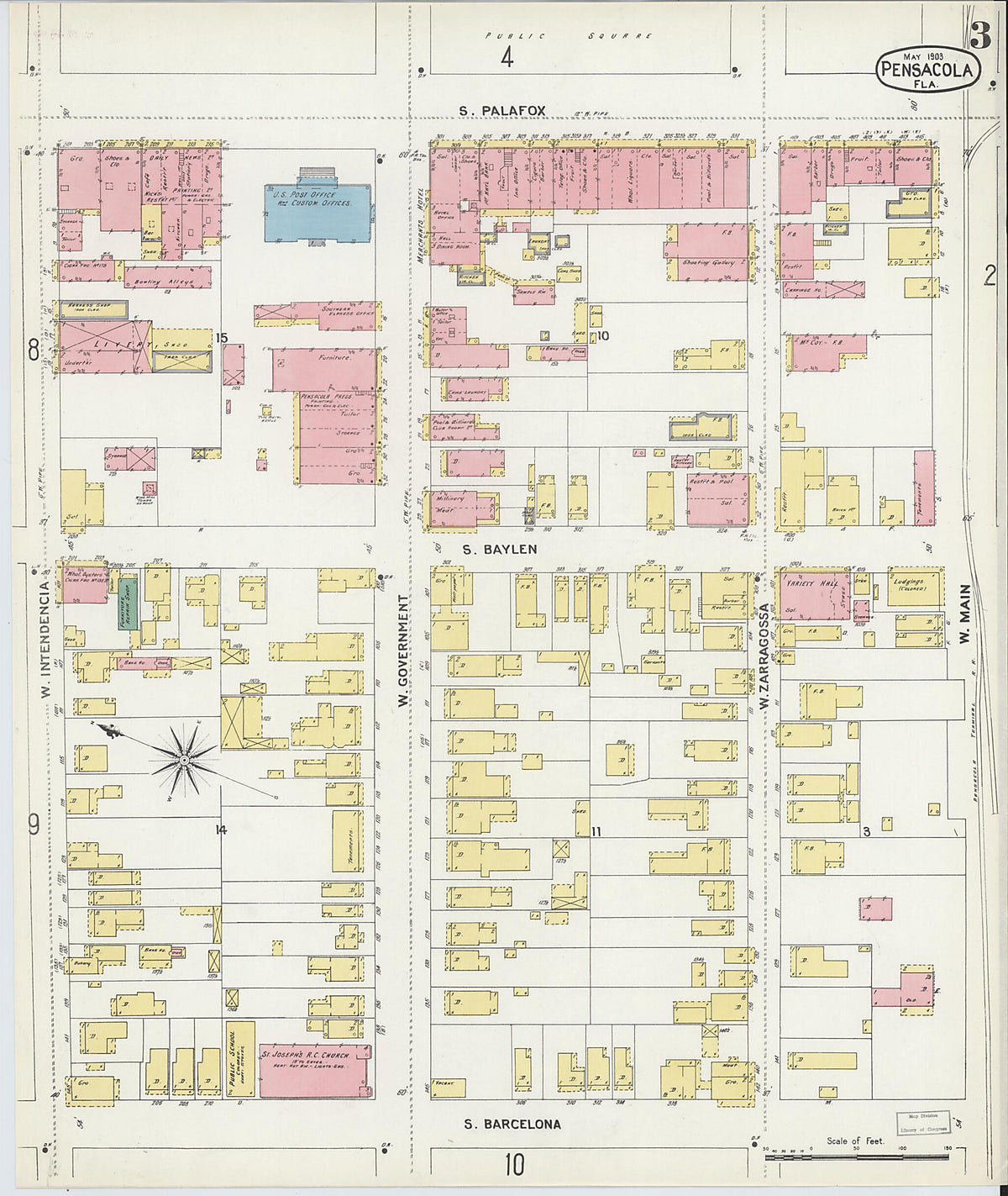 Pensacola, Escambia County, Florida 1903 (Sheet 3) by Relic Map Company