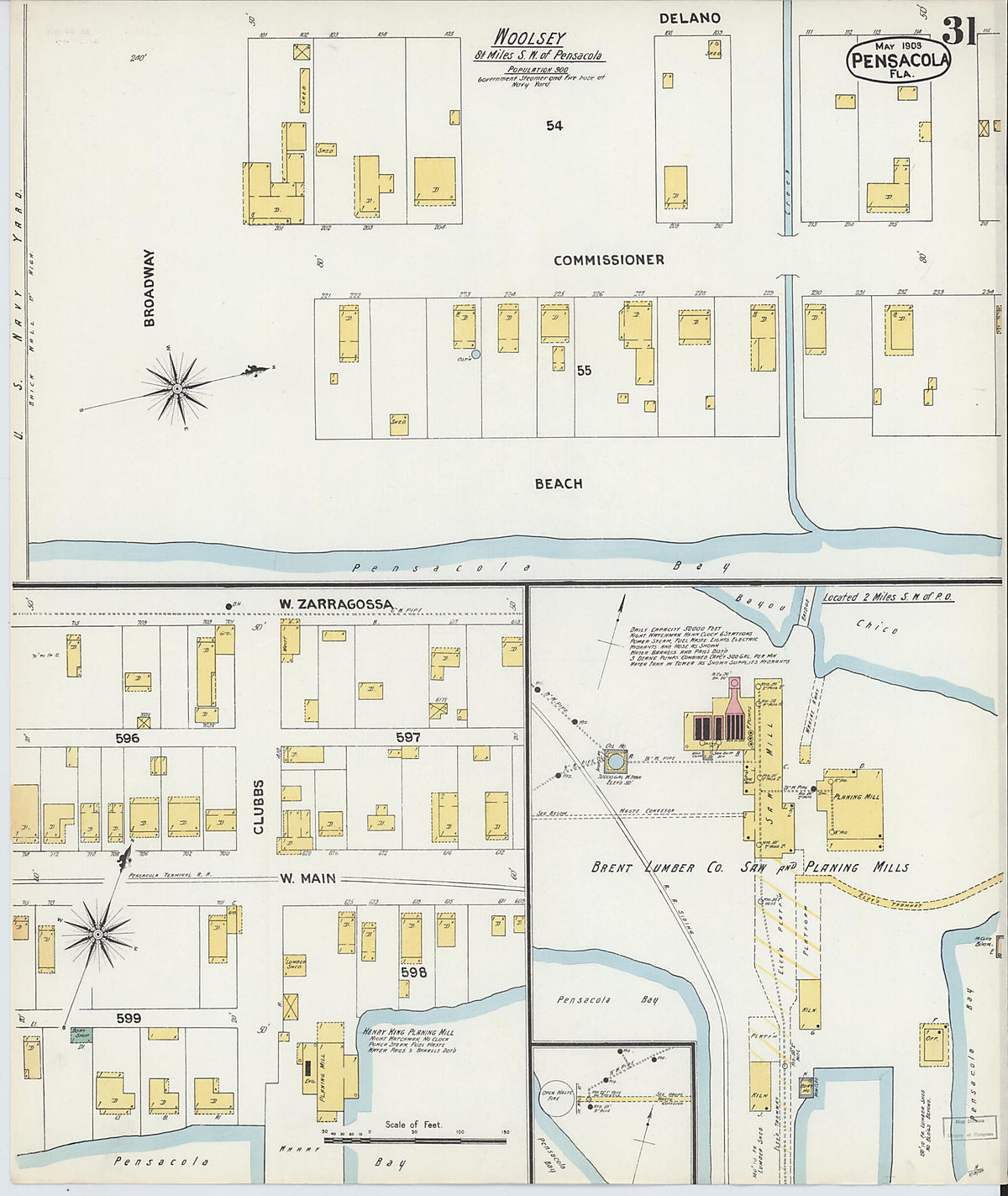 Pensacola, Escambia County, Florida 1903 (Sheet 31) by Relic Map Company