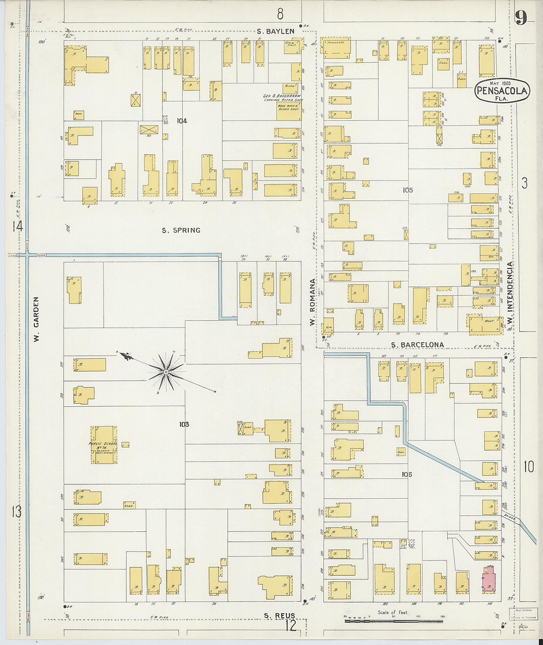 This old map of Woolsey, Escambia County, Florida was created by Sanborn Map Company in 1903