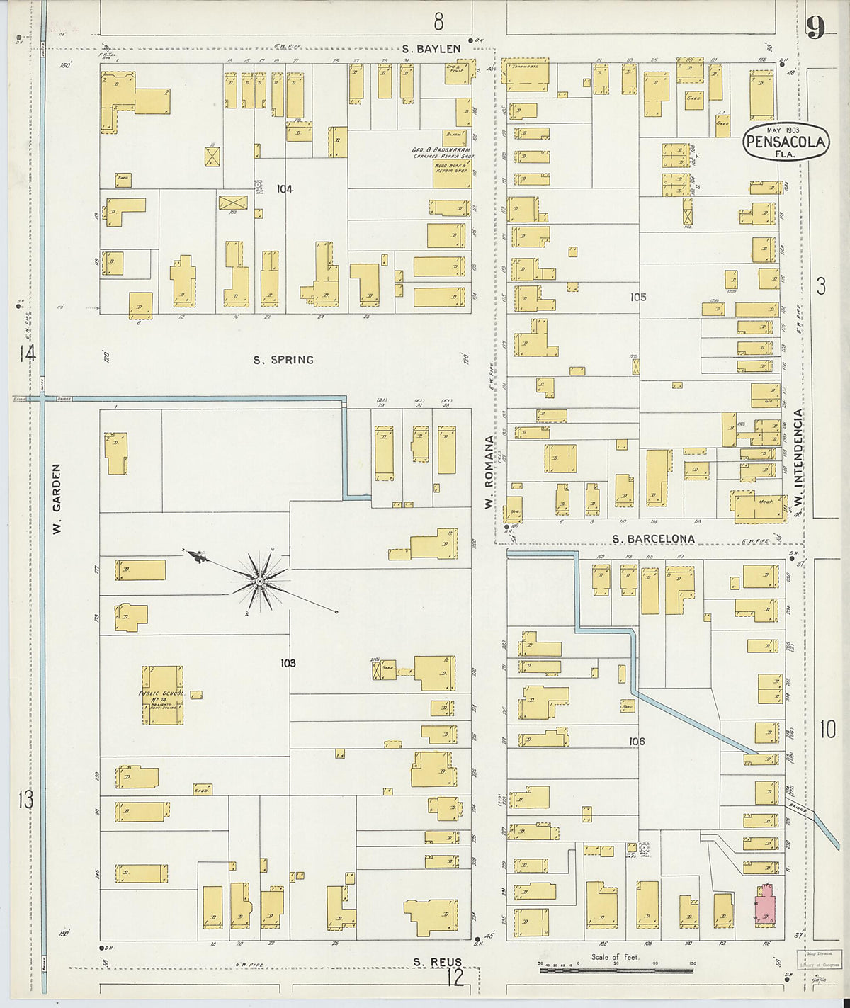 Pensacola, Escambia County, Florida 1903 (Sheet 9) by Relic Map Company
