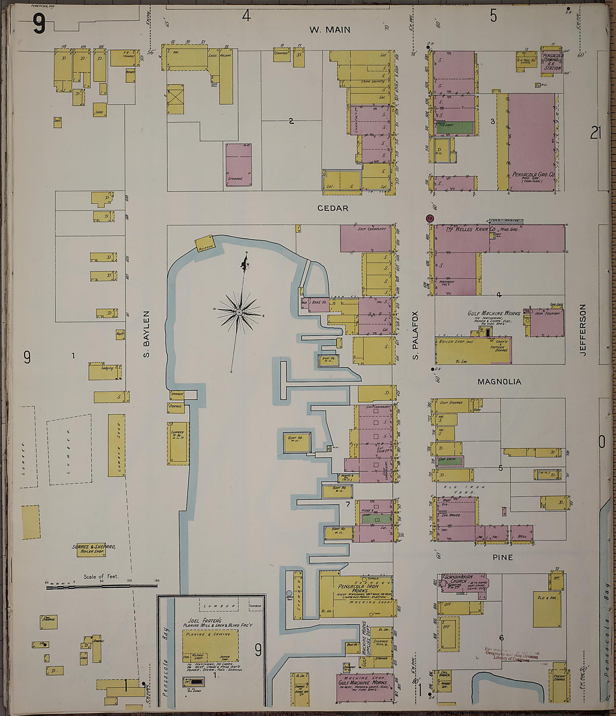 Pensacola, Escambia County, Florida 1907 (Sheet 10) by Relic Map Company