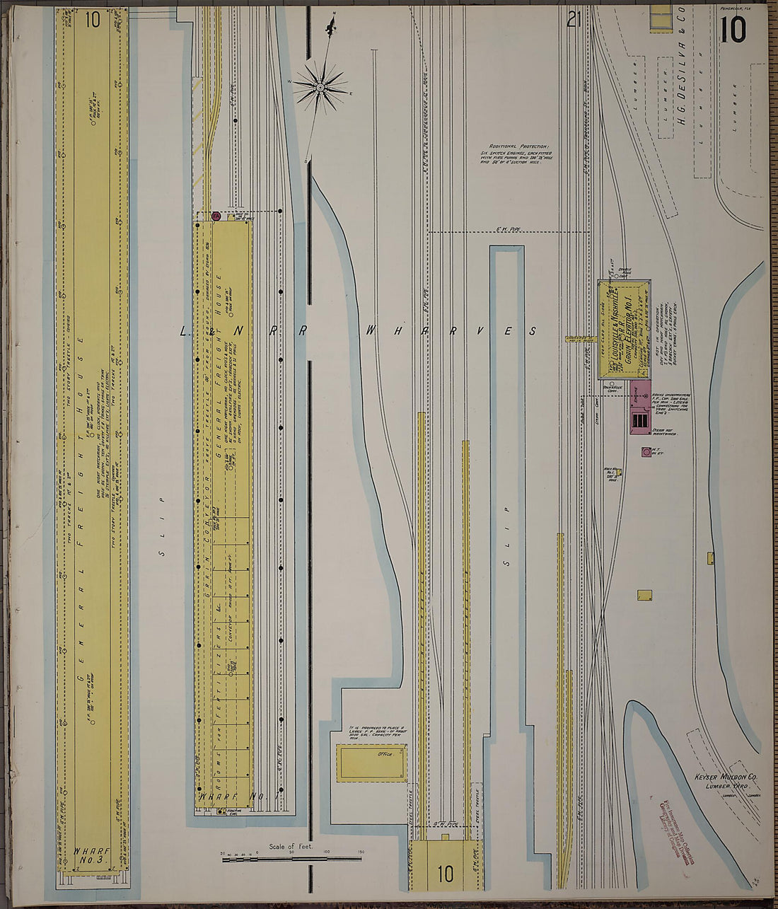 This old map of Pensacola, Escambia County, Florida was created by Sanborn Map Company in 1907