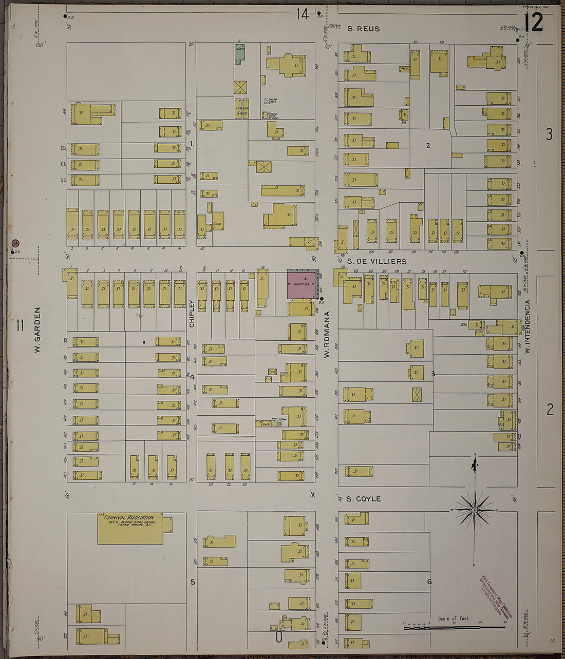 This old map of Pensacola, Escambia County, Florida was created by Sanborn Map Company in 1907