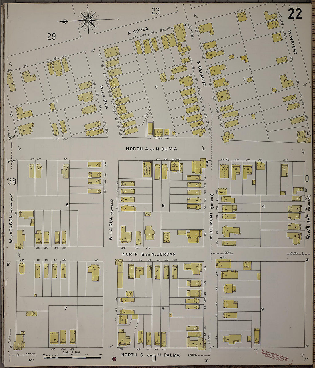 This old map of Pensacola, Escambia County, Florida was created by Sanborn Map Company in 1907