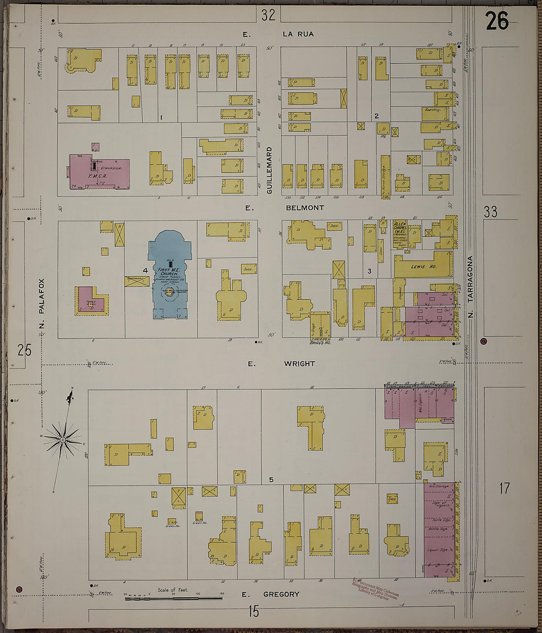 This old map of Pensacola, Escambia County, Florida was created by Sanborn Map Company in 1907