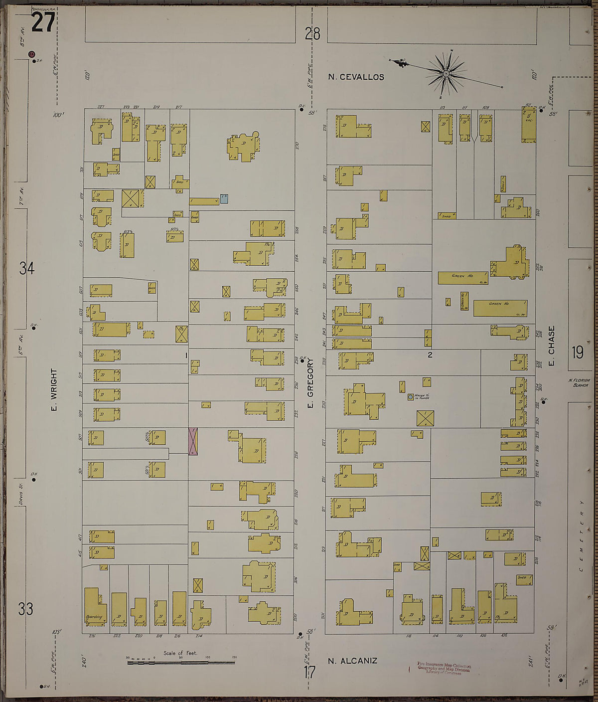 Pensacola, Escambia County, Florida 1907 (Sheet 28) by Relic Map Company