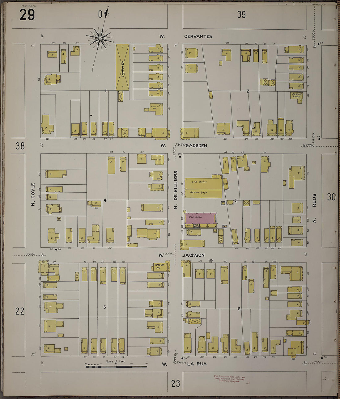 This old map of Pensacola, Escambia County, Florida was created by Sanborn Map Company in 1907