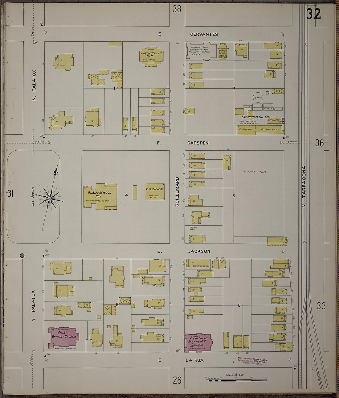 This old map of Pensacola, Escambia County, Florida was created by Sanborn Map Company in 1907