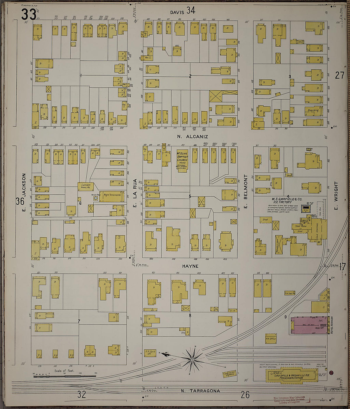 Pensacola, Escambia County, Florida 1907 (Sheet 34) by Relic Map Company