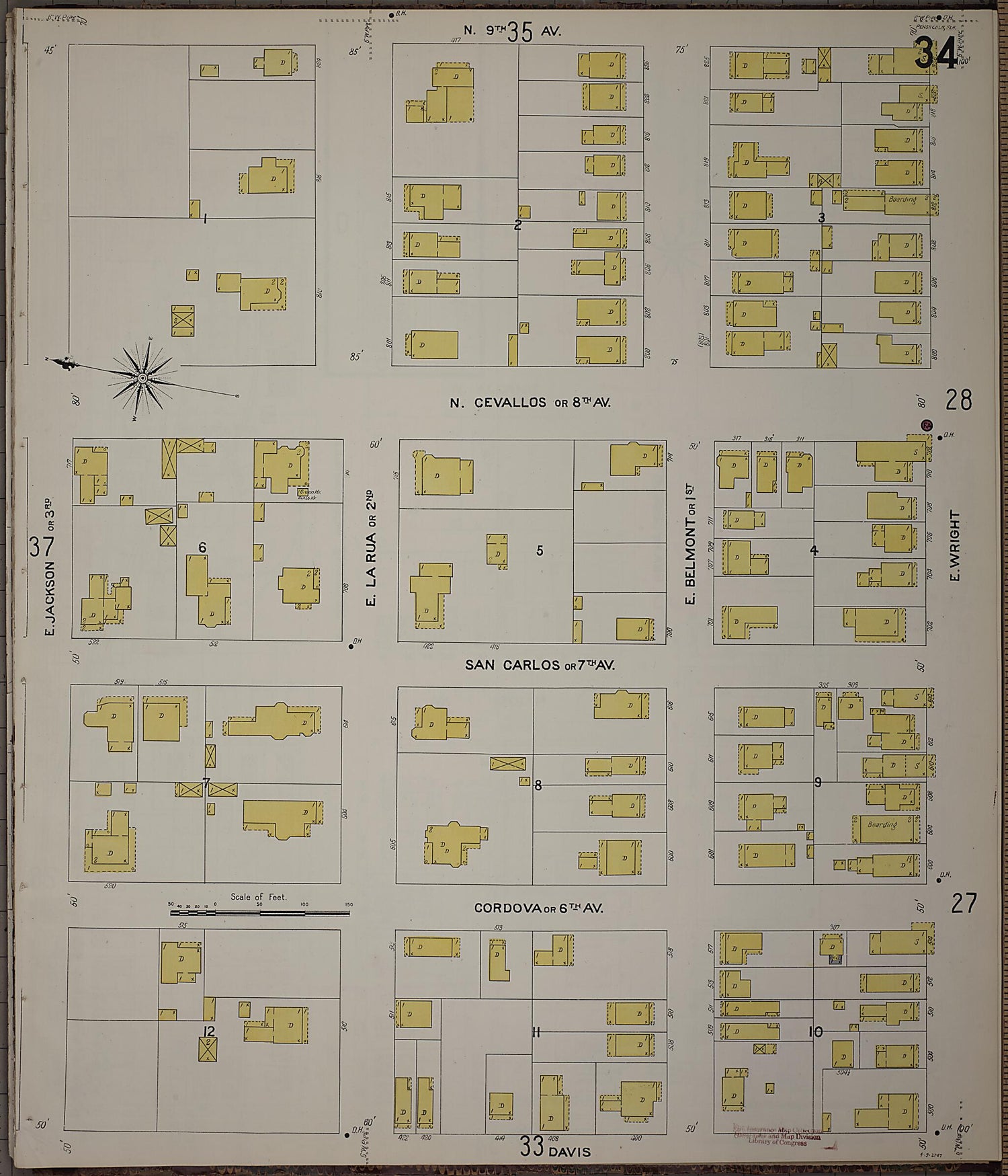 This old map of Pensacola, Escambia County, Florida was created by Sanborn Map Company in 1907