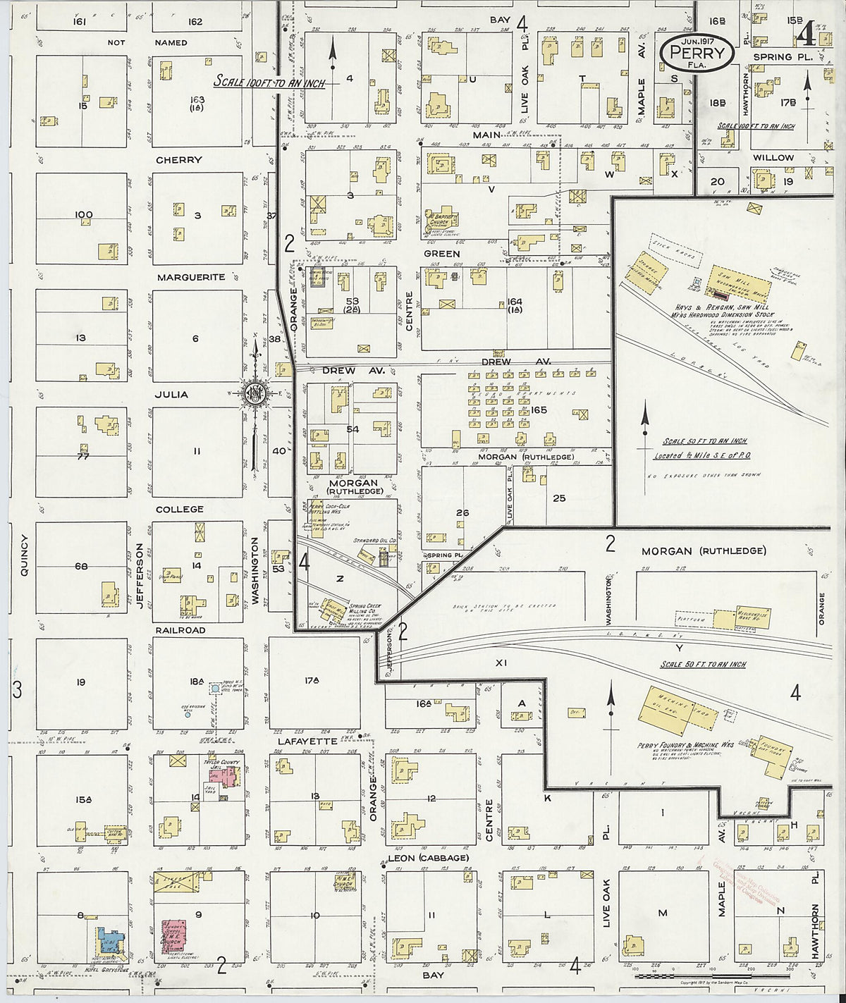 Perry, Taylor County, Florida 1917 (Sheet 4 of 5) by Relic Map Company