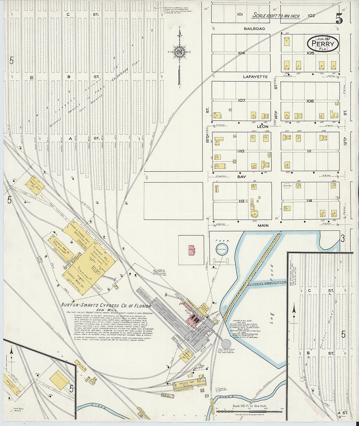 Perry, Taylor County, Florida 1917 (Sheet 5 of 5) by Relic Map Company