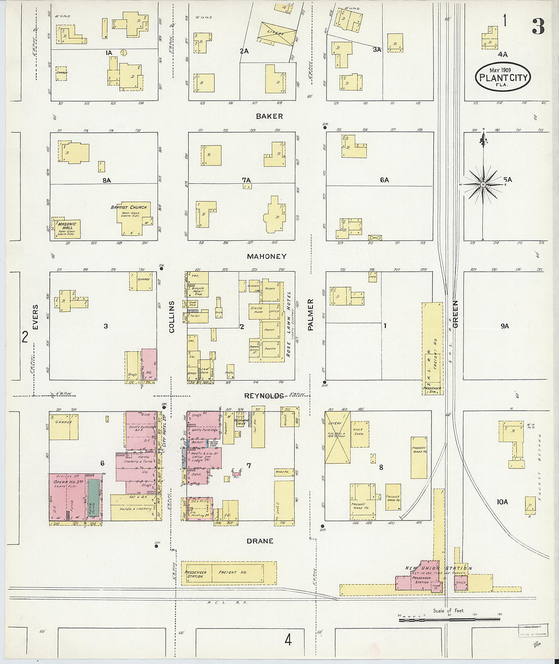 This old map of Plant City, Hillborough County, Florida was created by Sanborn Map Company in 1909