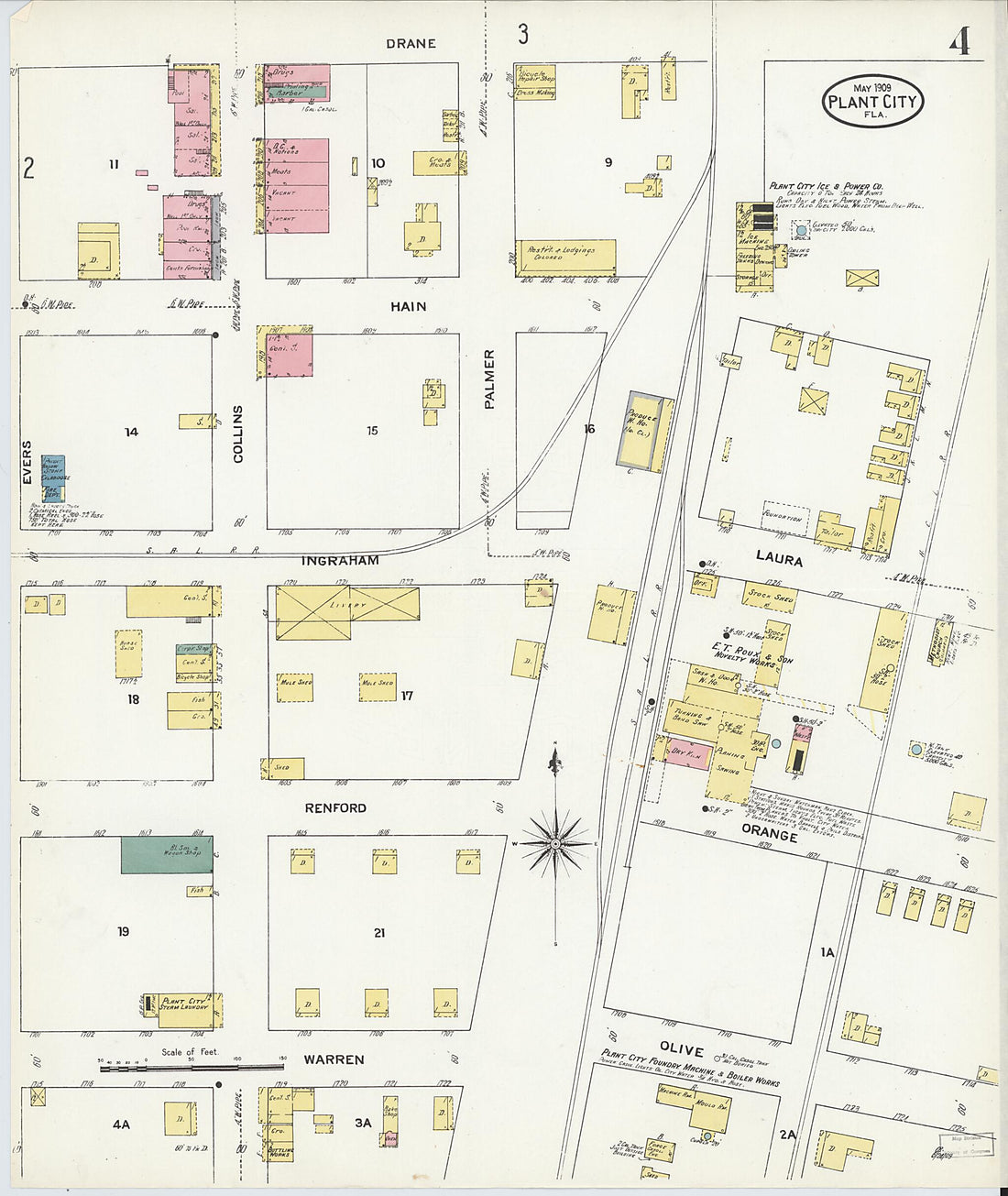 This old map of Plant City, Hillborough County, Florida was created by Sanborn Map Company in 1909