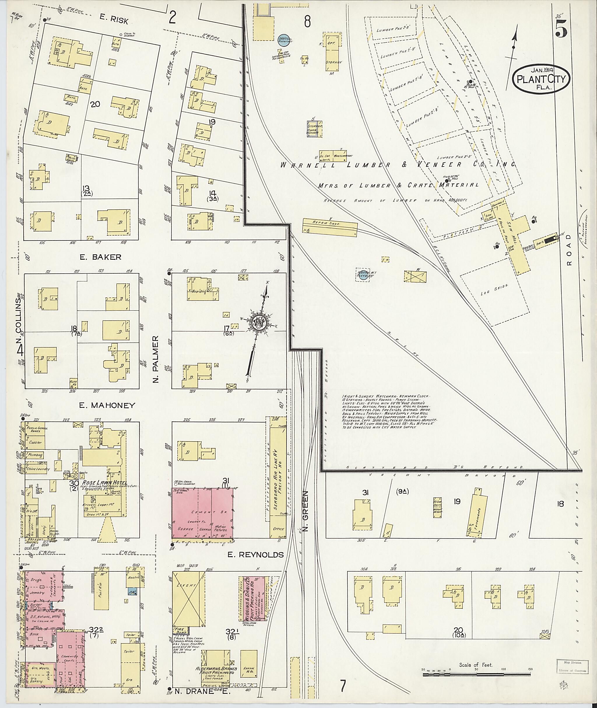 This old map of Plant City, Hillborough County, Florida was created by Sanborn Map Company in 1914