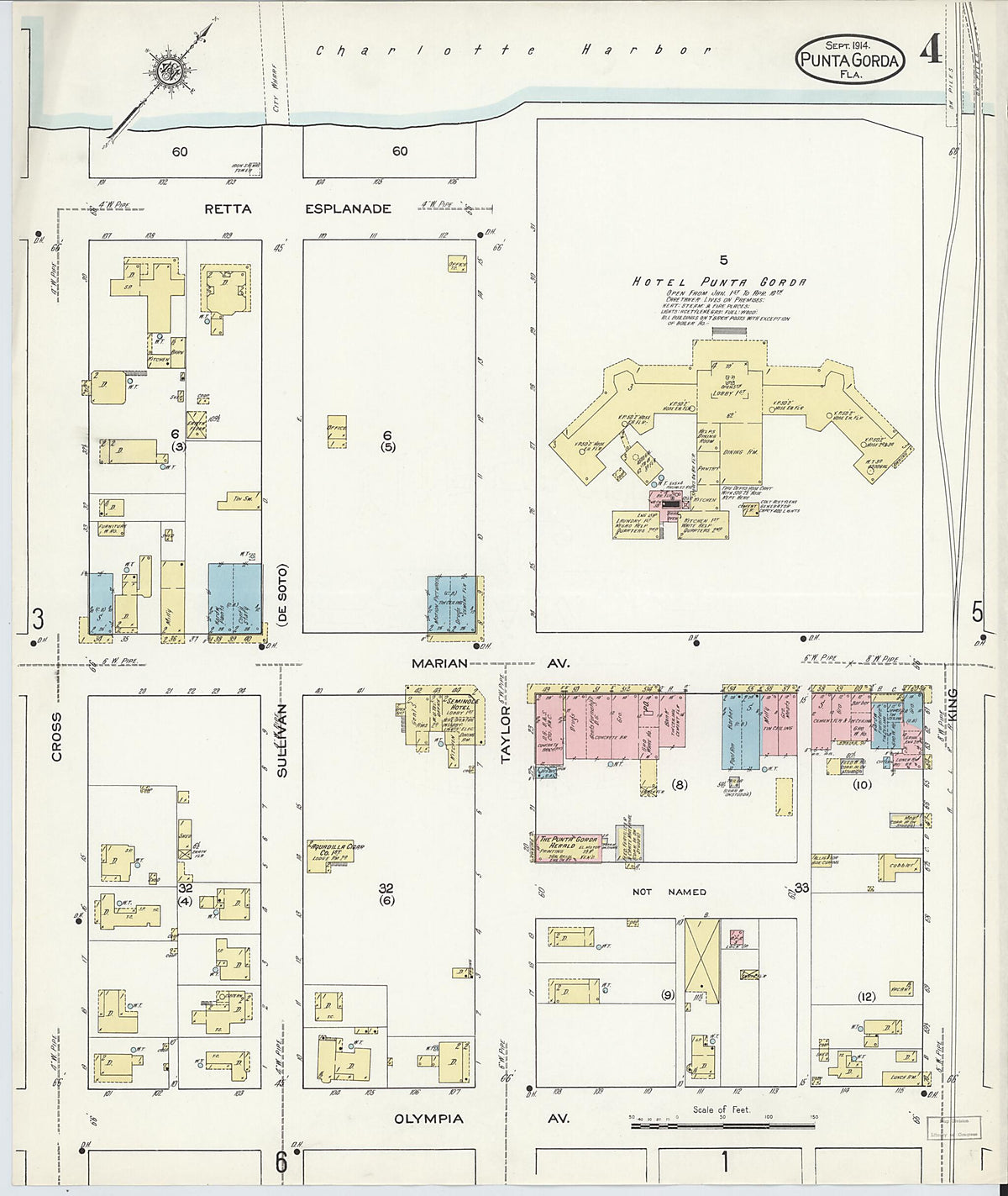 Punta Gorda, Charlotte County, Florida 1914 (Sheet 4 of 6) by Relic Map Company