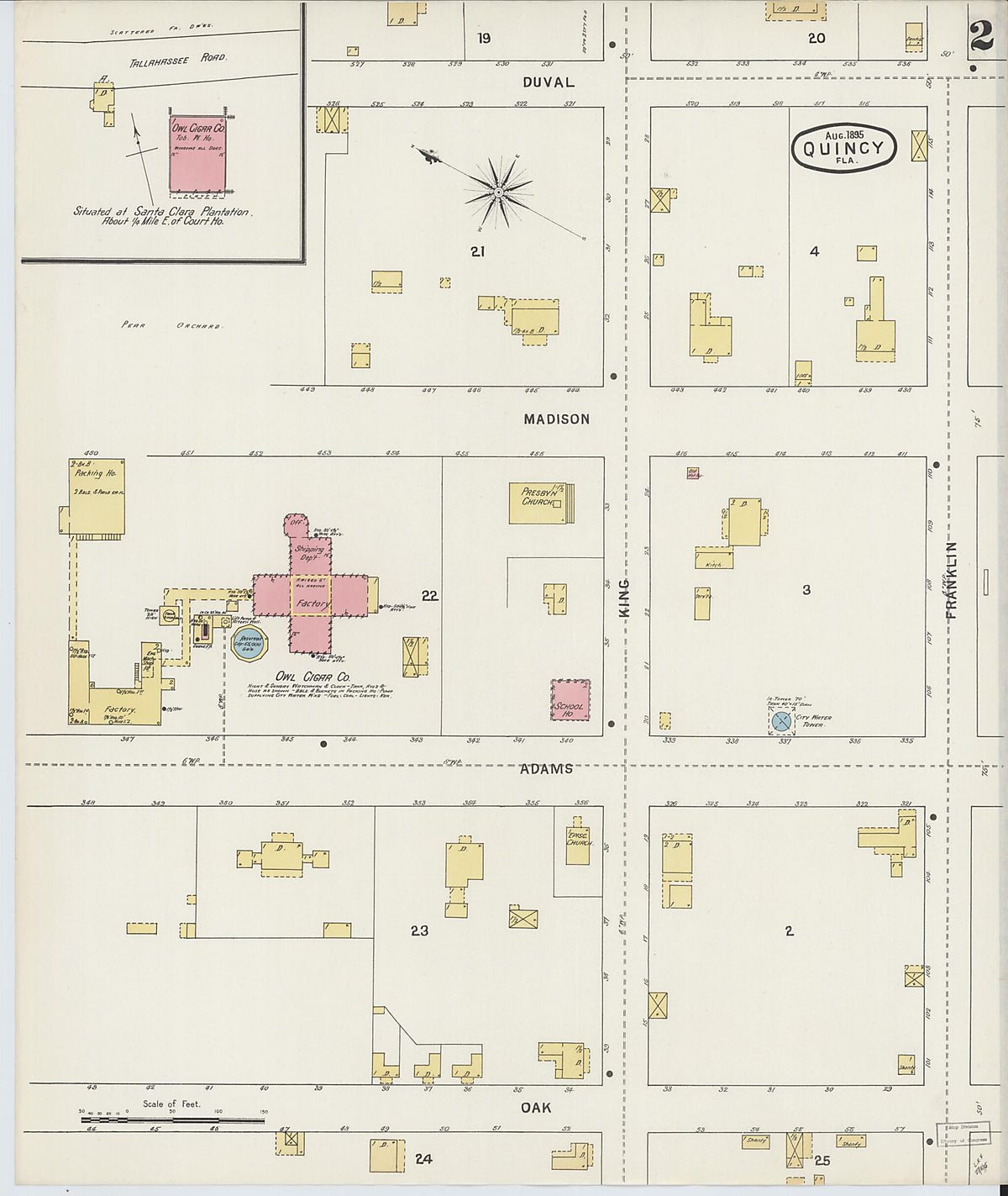 Quincy, Gadsden County, Florida 1895 (Sheet 2 of 2) by Relic Map Company