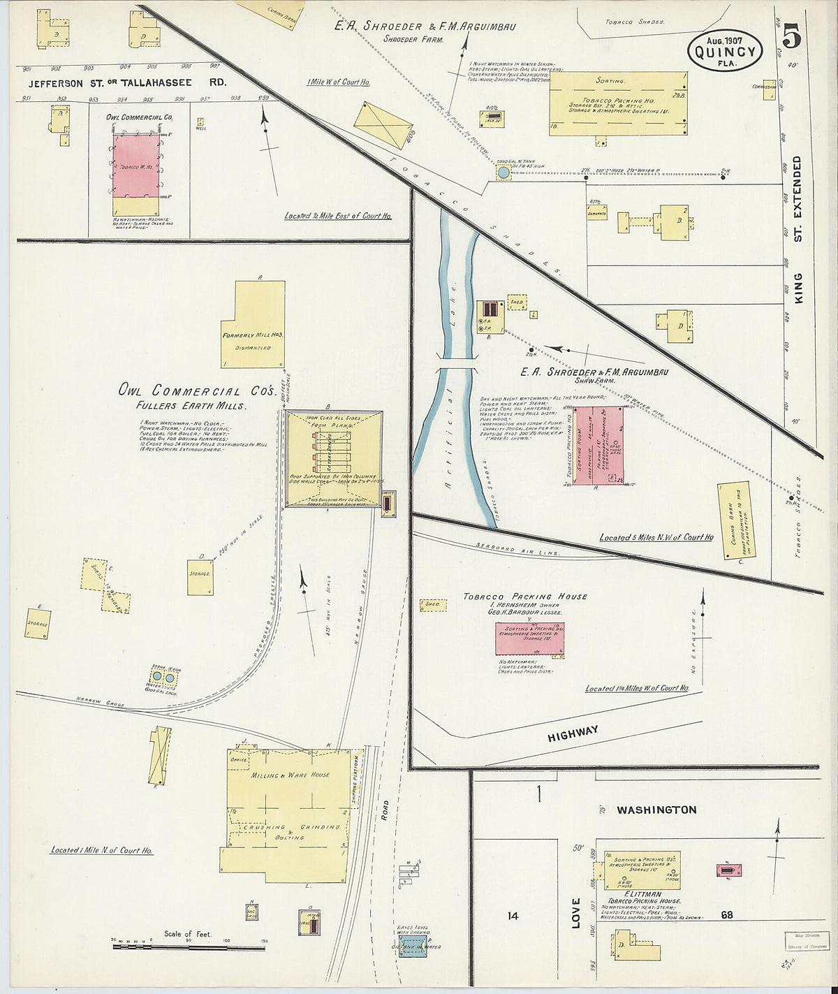 Quincy, Gadsden County, Florida 1907 (Sheet 5 of 5) by Relic Map Company