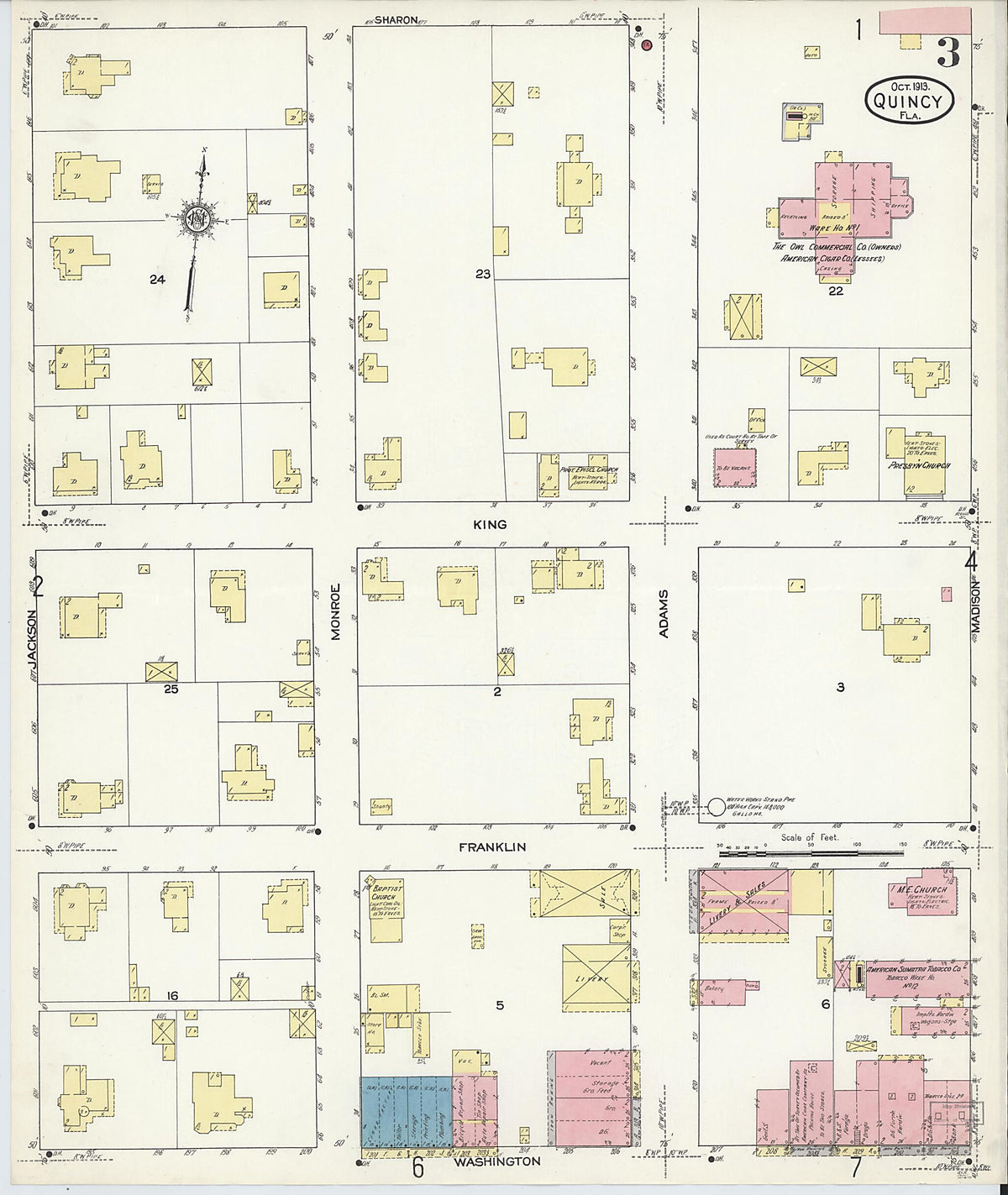 Quincy, Gadsden County, Florida 1913 (Sheet 3 of 7) by Relic Map Company