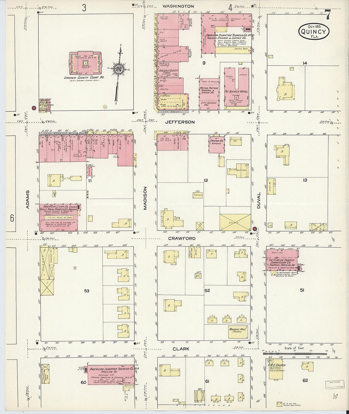 Quincy, Gadsden County, Florida 1913 (Sheet 7 of 7) by Relic Map Company