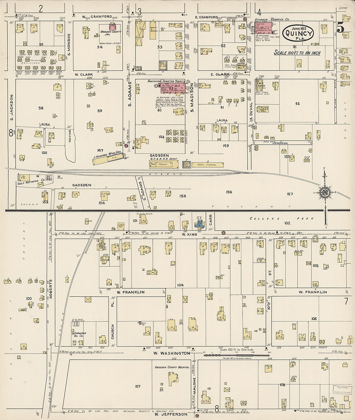 Quincy, Gadsden County, Florida 1922 (Sheet 5 of 11) by Relic Map Company