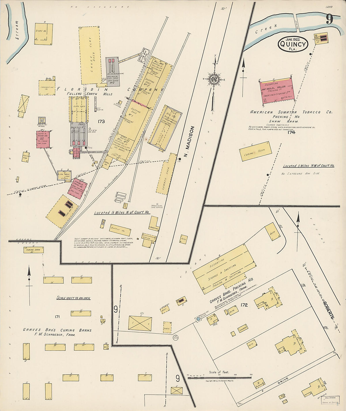 Quincy, Gadsden County, Florida 1922 (Sheet 9 of 11) by Relic Map Company