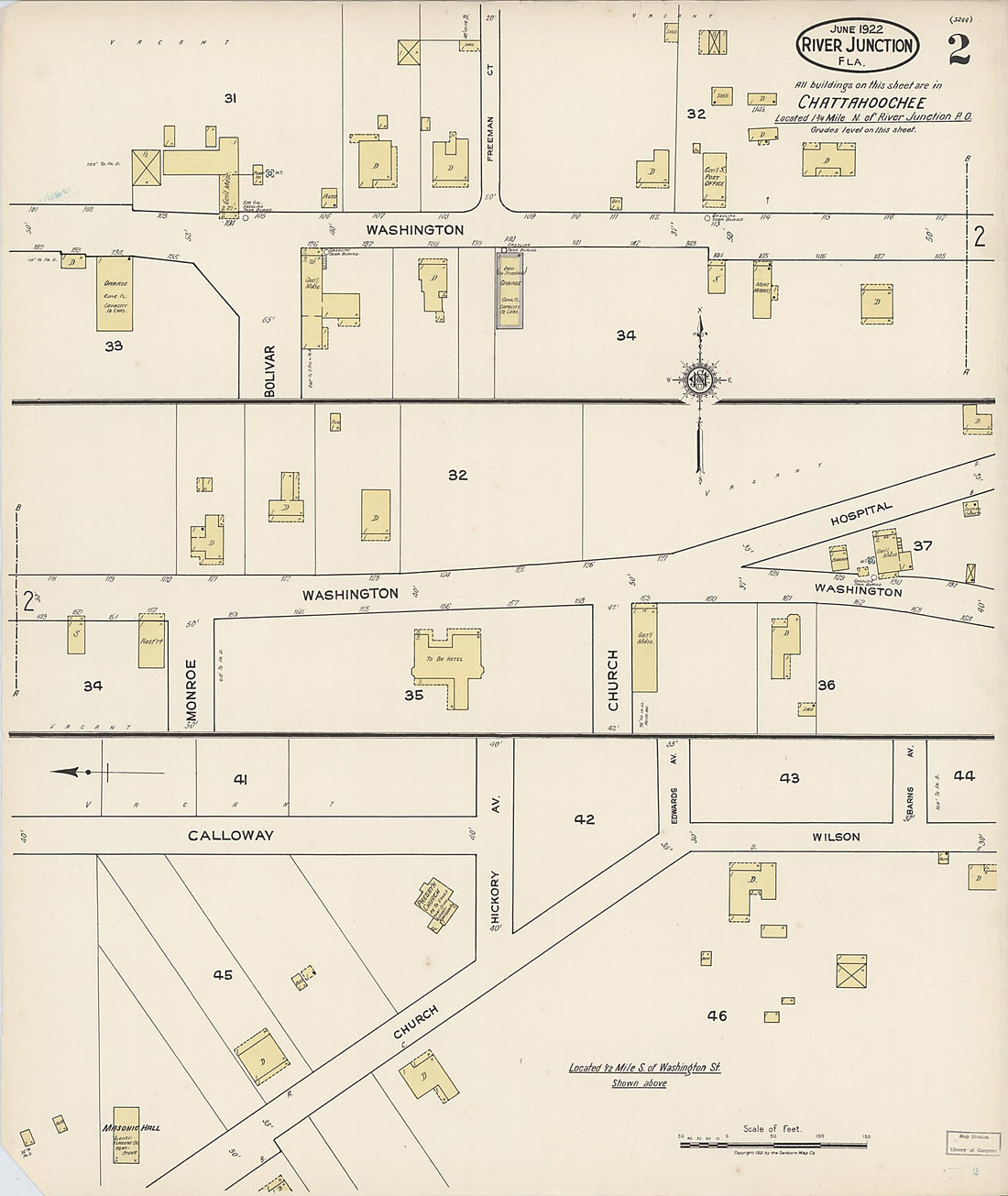 This old map of River Junction, Gadsden County, Florida was created by Sanborn Map Company in 1922