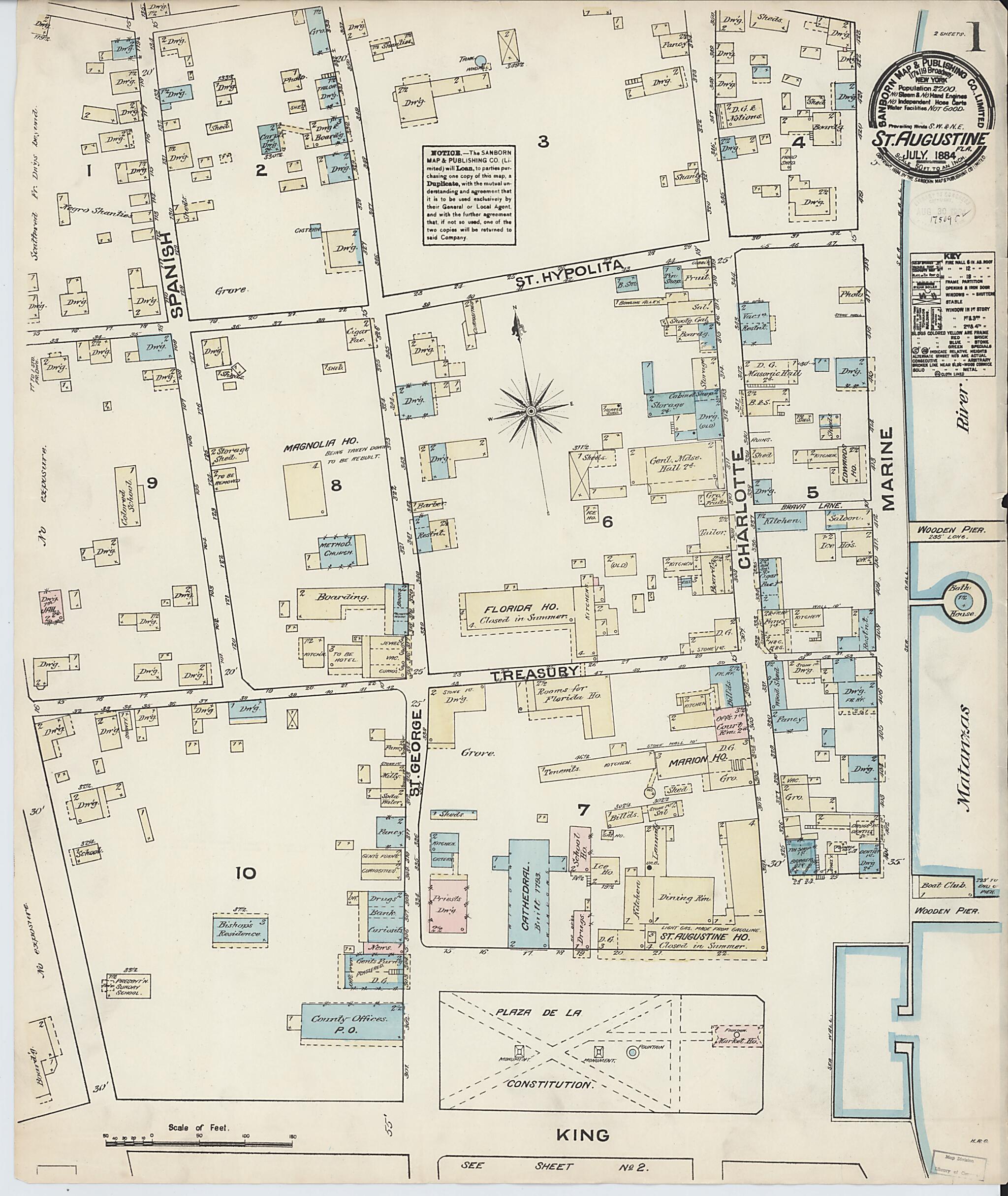 This old map of Saint Augustine, Saint John&