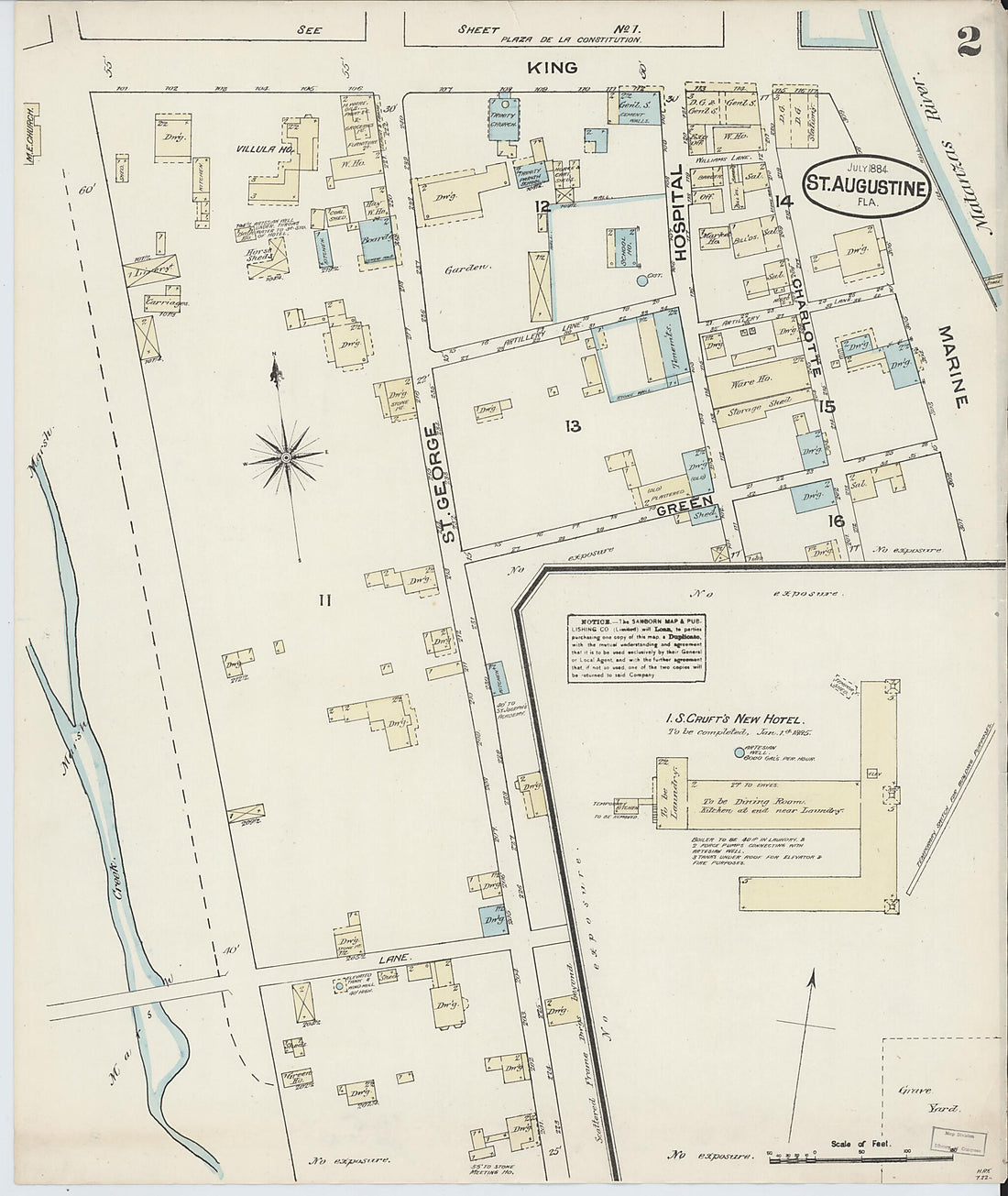 This old map of Saint Augustine, Saint John&