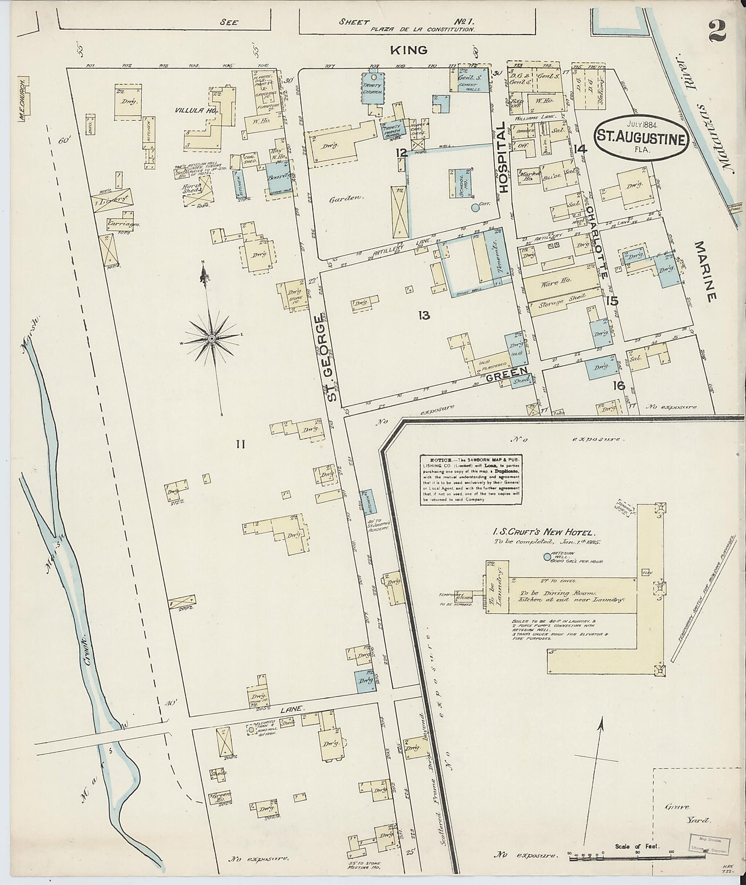 This old map of Saint Augustine, Saint John&