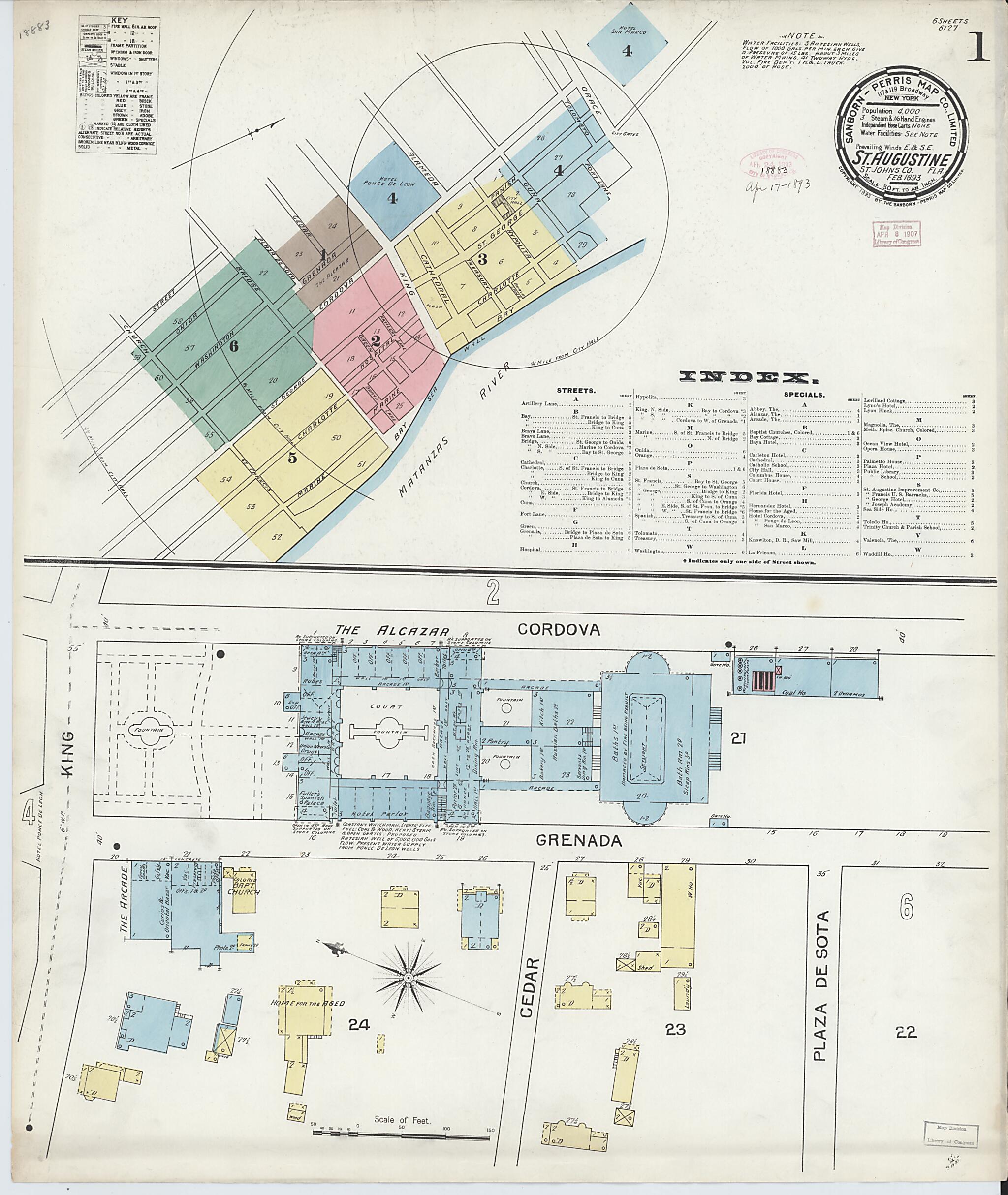 This old map of Saint Augustine, Saint John&