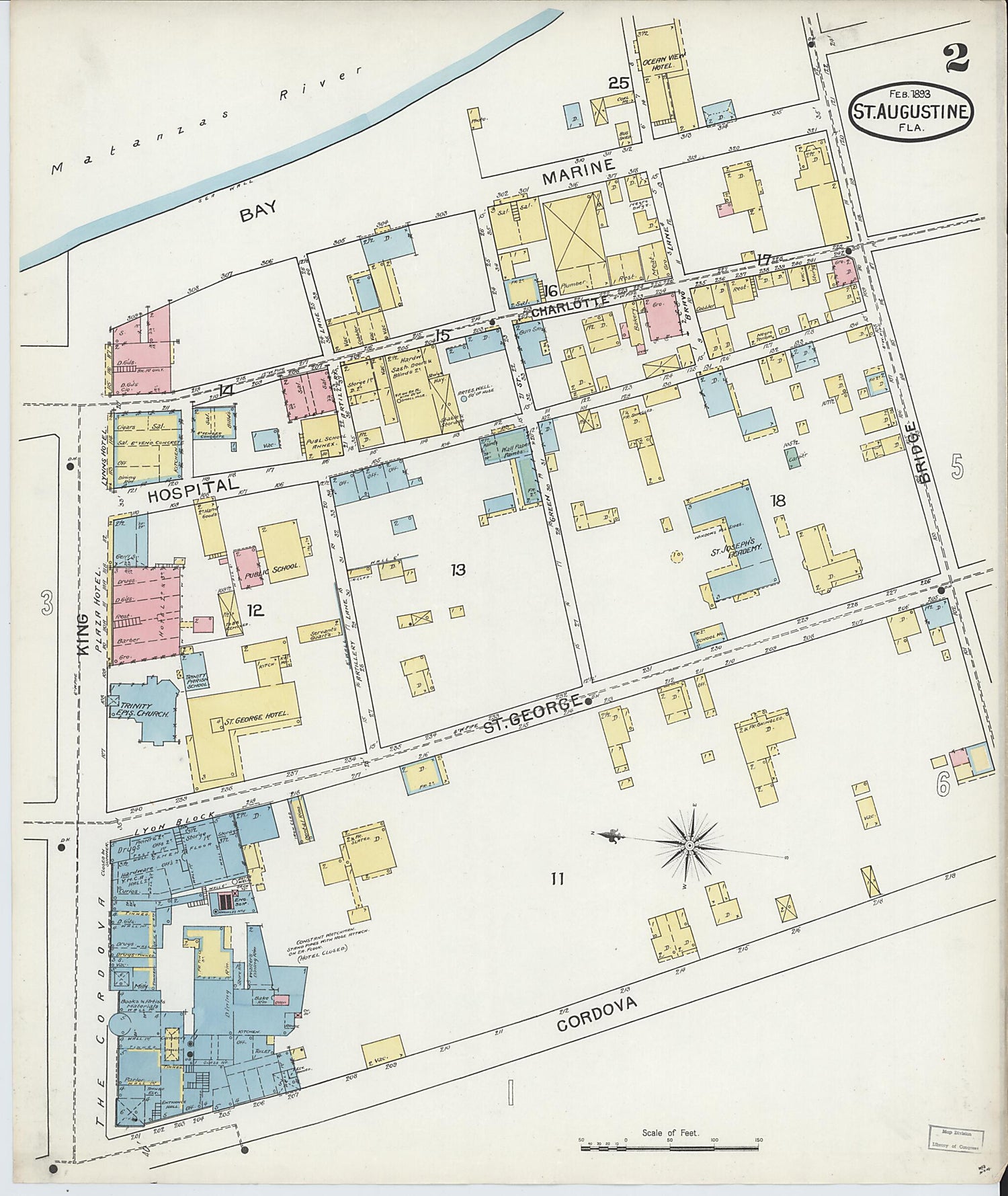 This old map of Saint Augustine, Saint John&