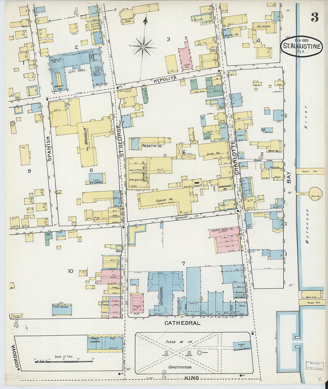 This old map of Saint Augustine, Saint John&