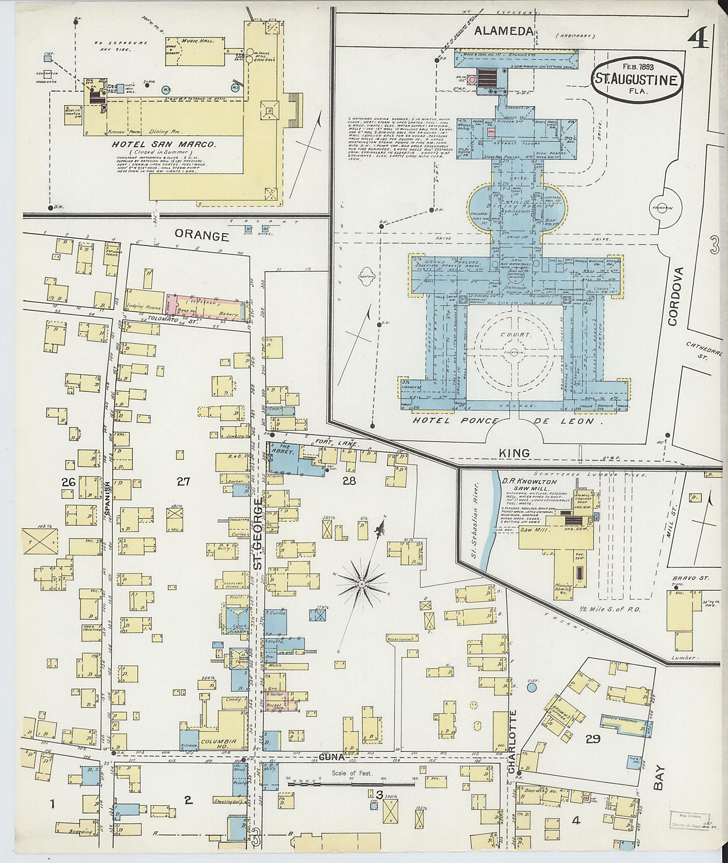 This old map of Saint Augustine, Saint John&