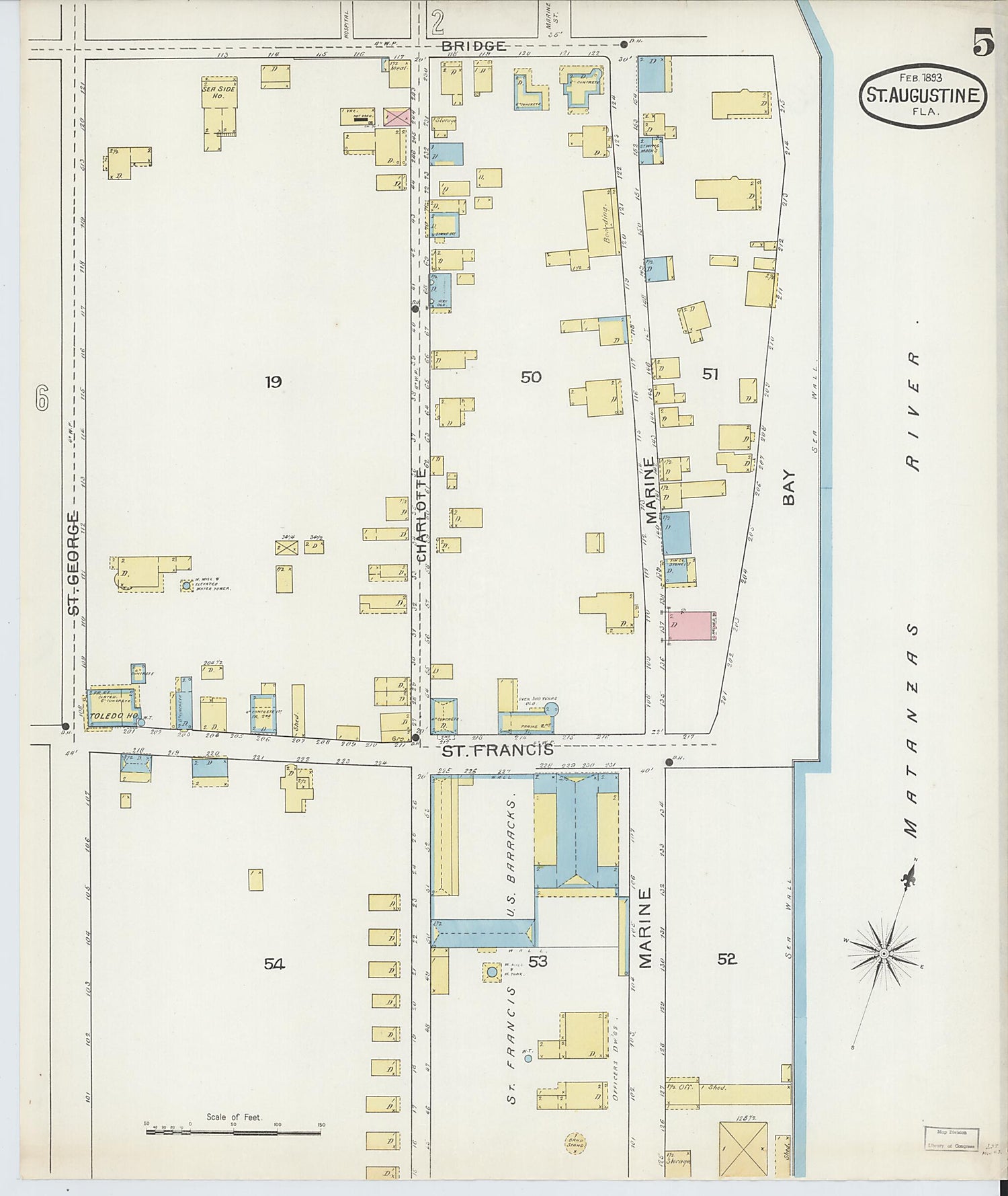 This old map of Saint Augustine, Saint John&