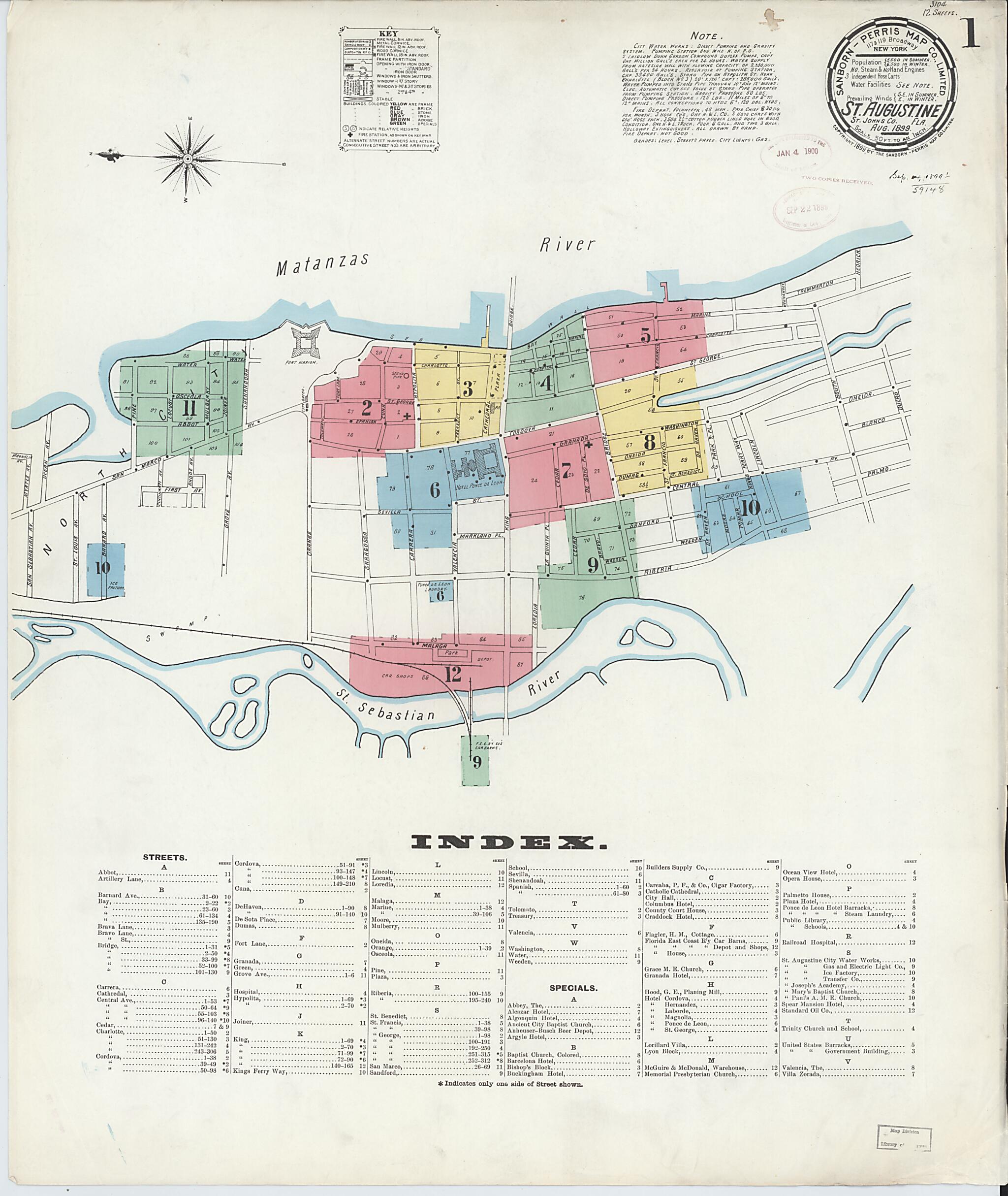 This old map of Saint Augustine, Saint John&