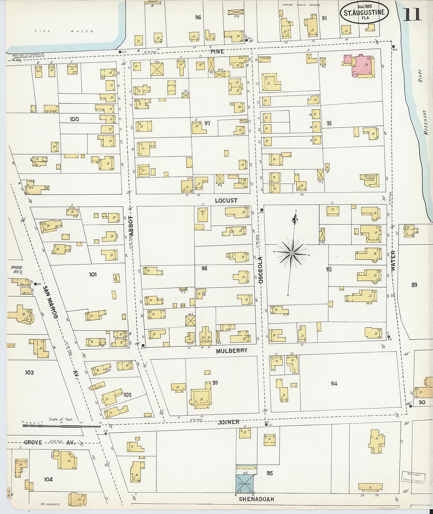 This old map of Saint Augustine, Saint John&