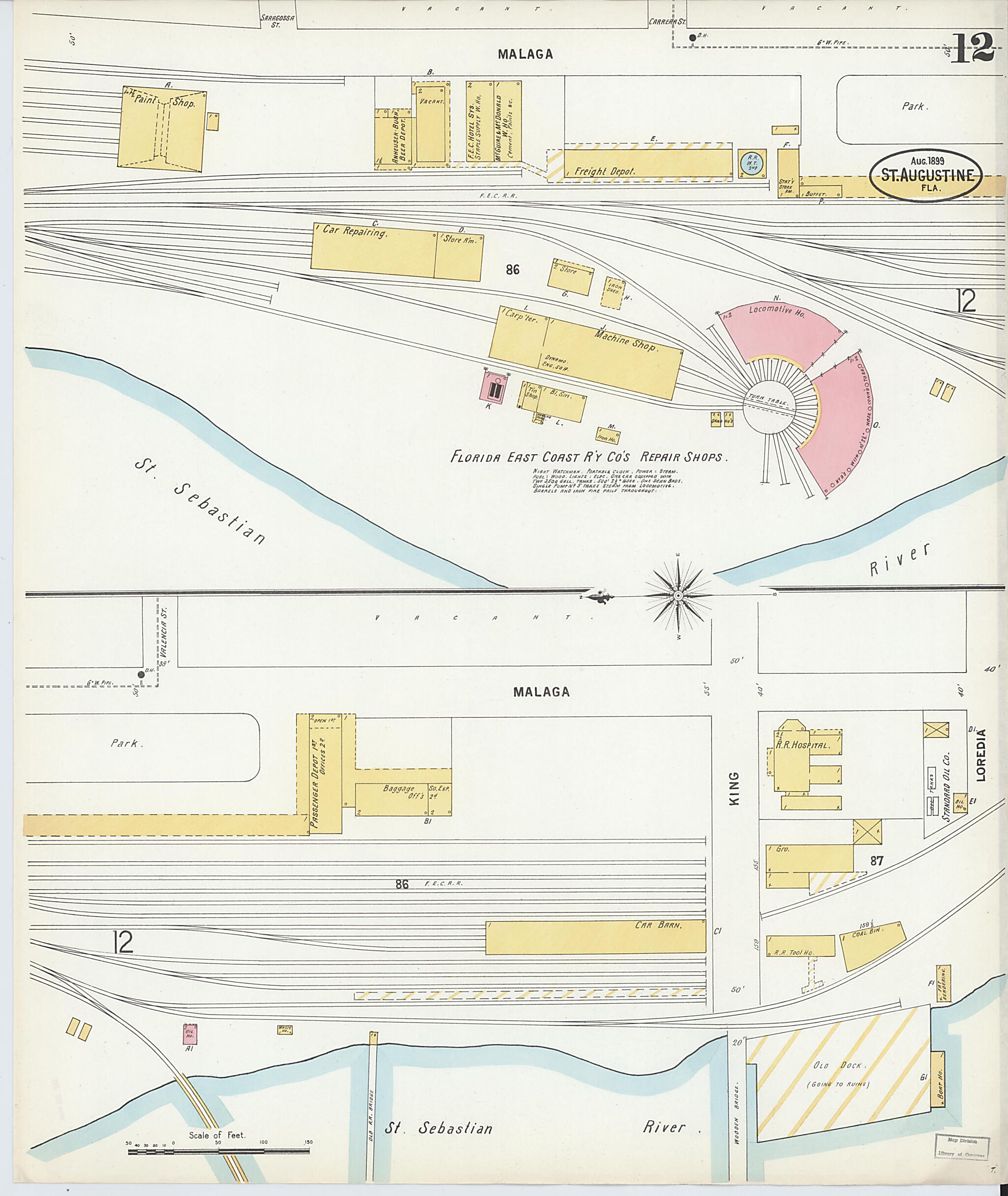 This old map of Saint Augustine, Saint John&