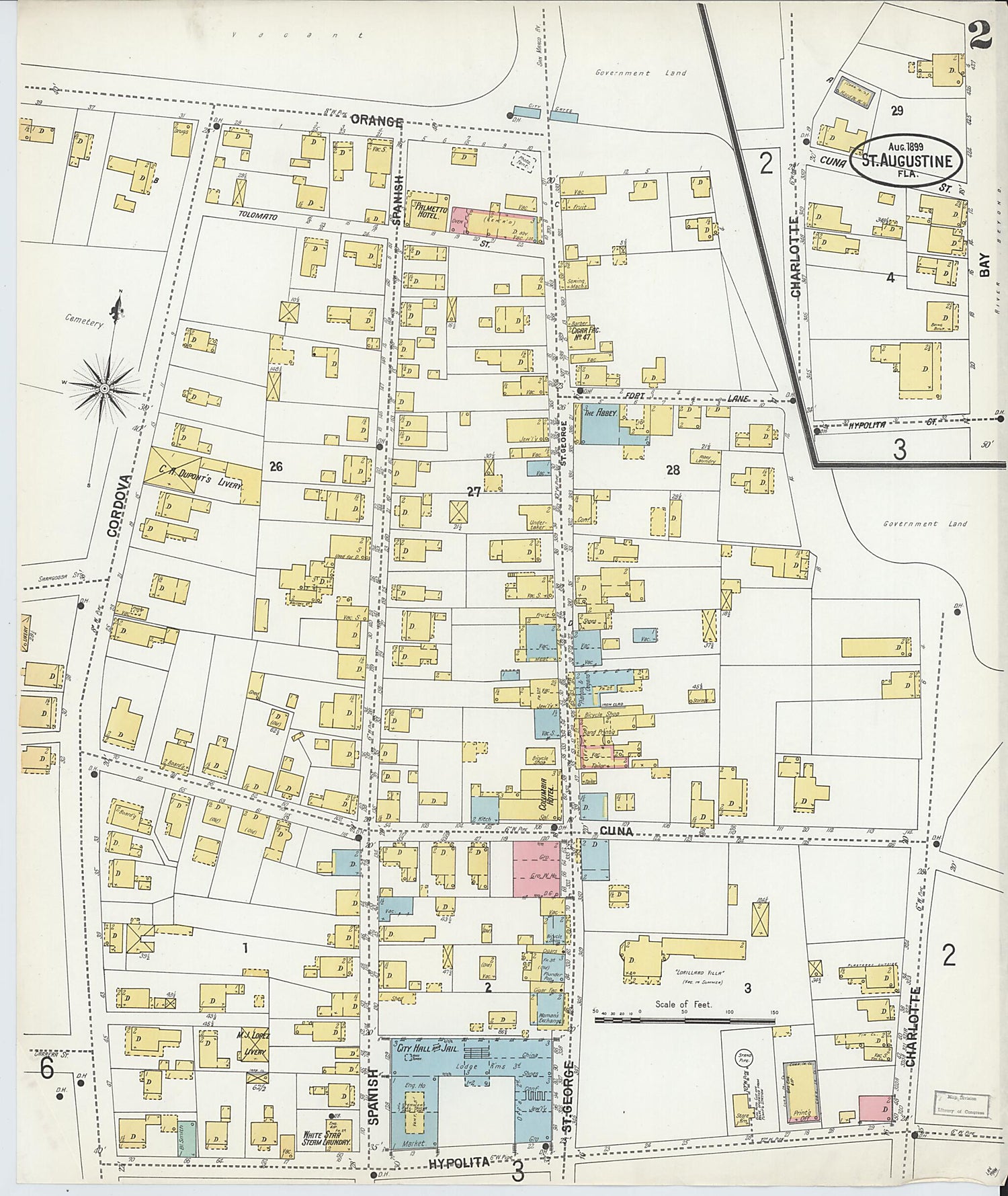 This old map of Saint Augustine, Saint John&