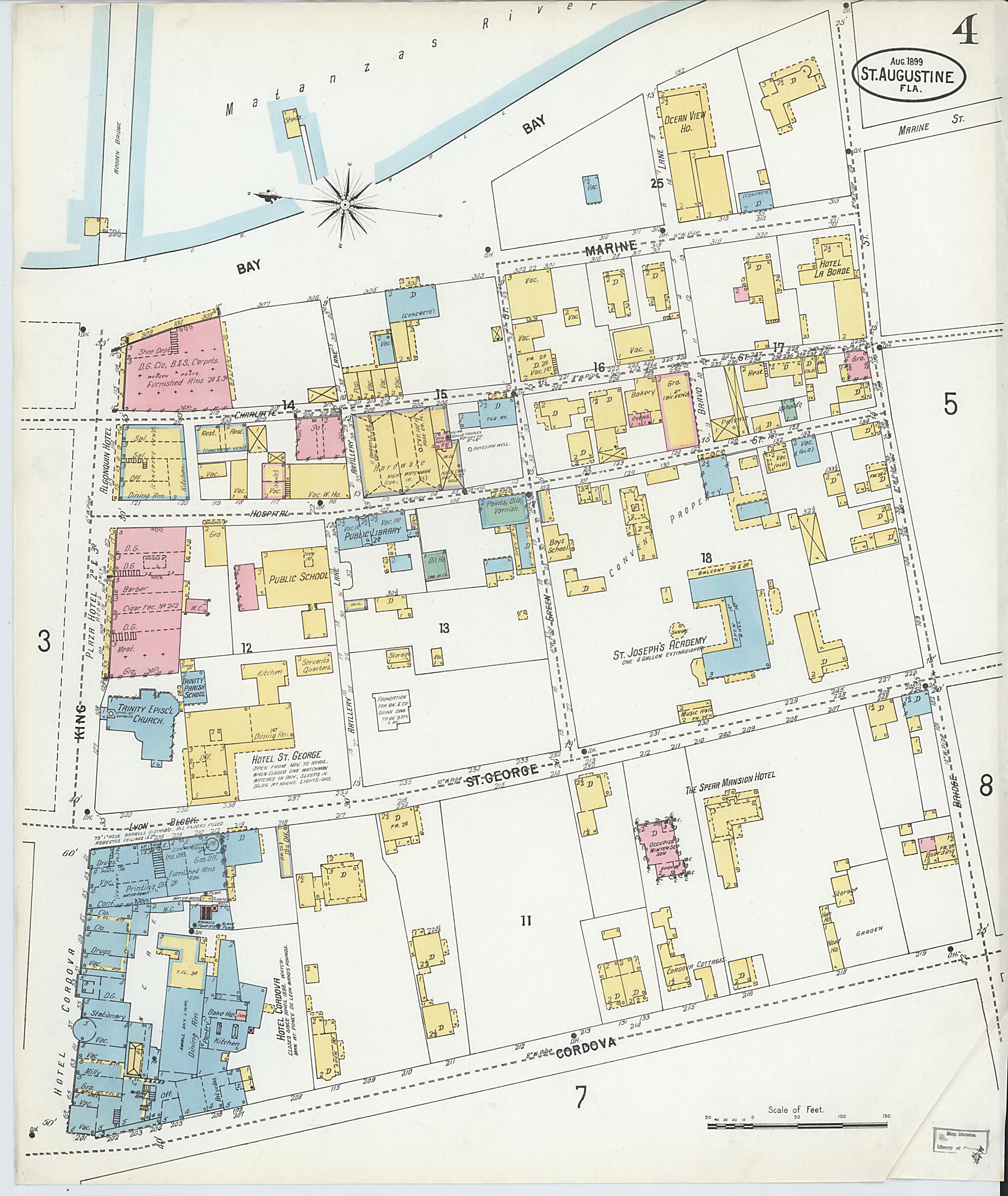 This old map of Saint Augustine, Saint John&