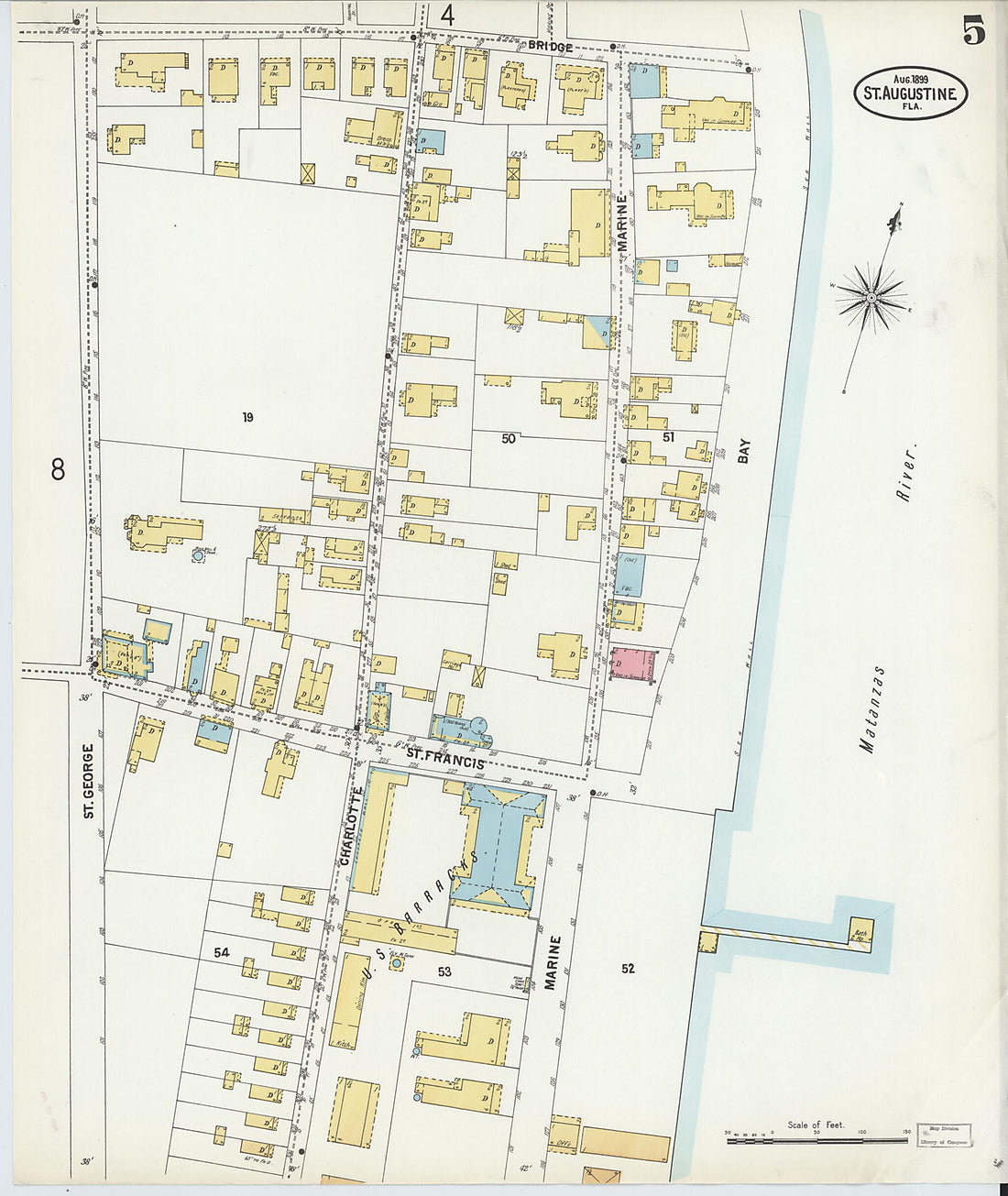 This old map of Saint Augustine, Saint John&