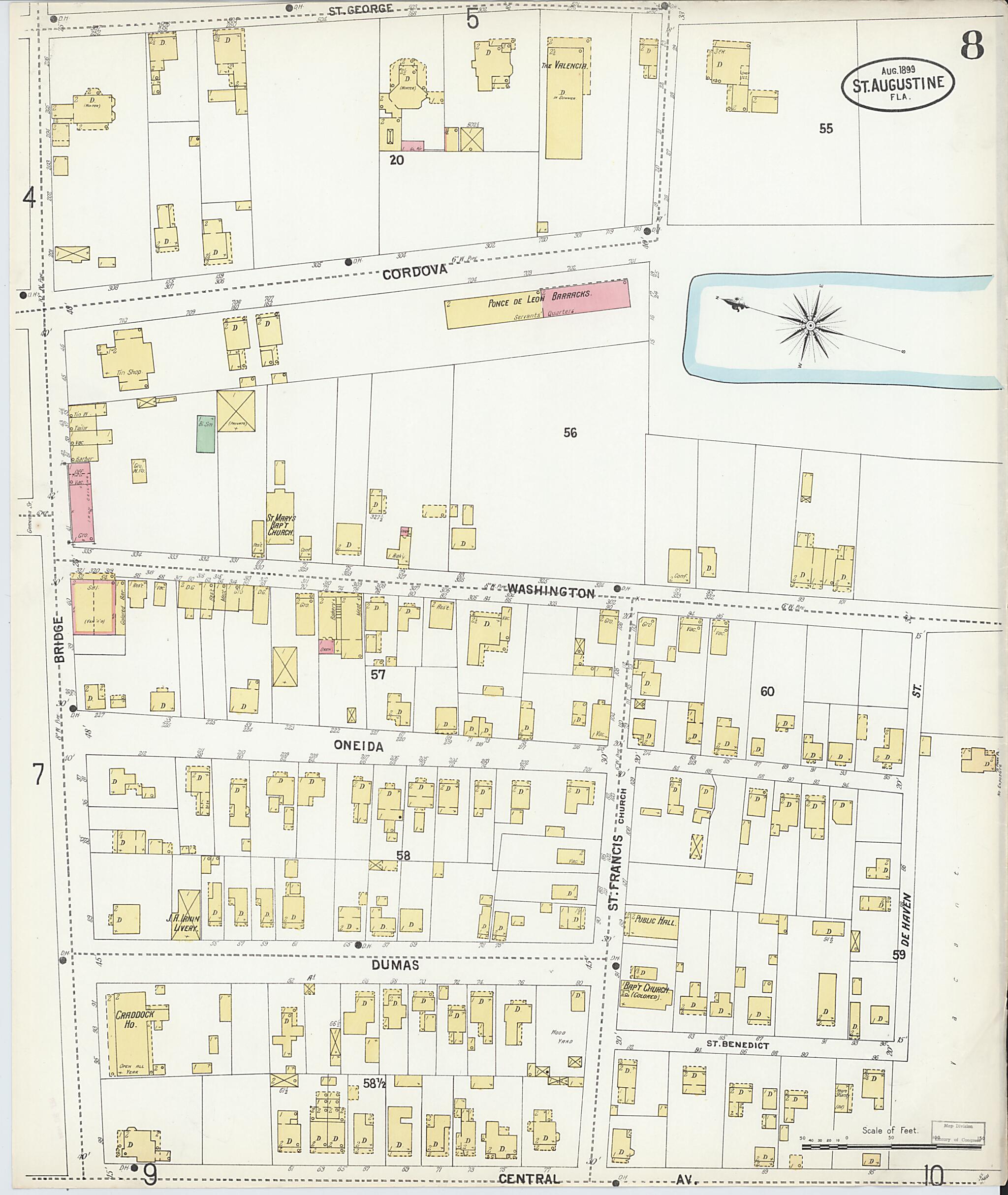 This old map of Saint Augustine, Saint John&