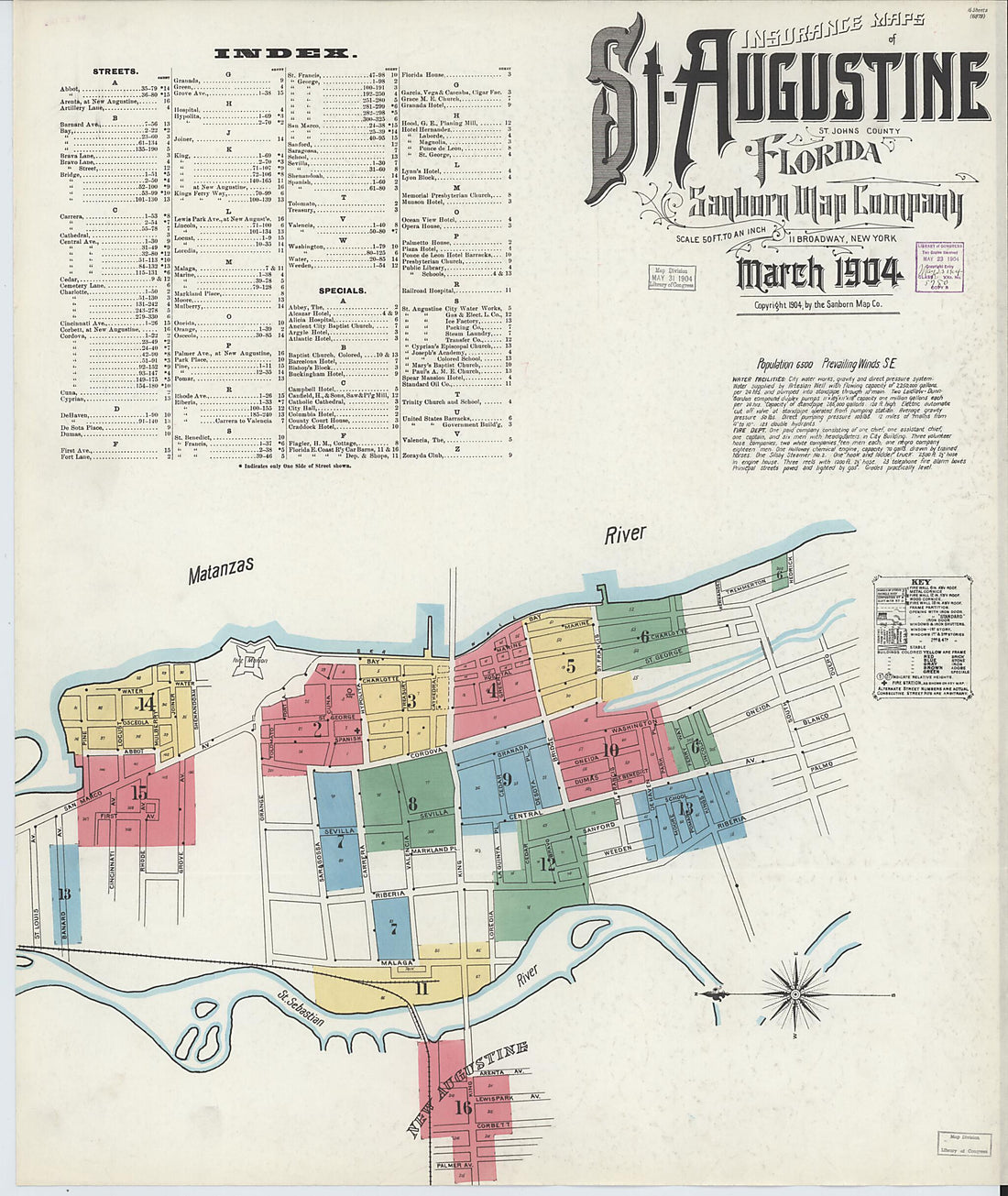 This old map of Saint Augustine, Saint John&