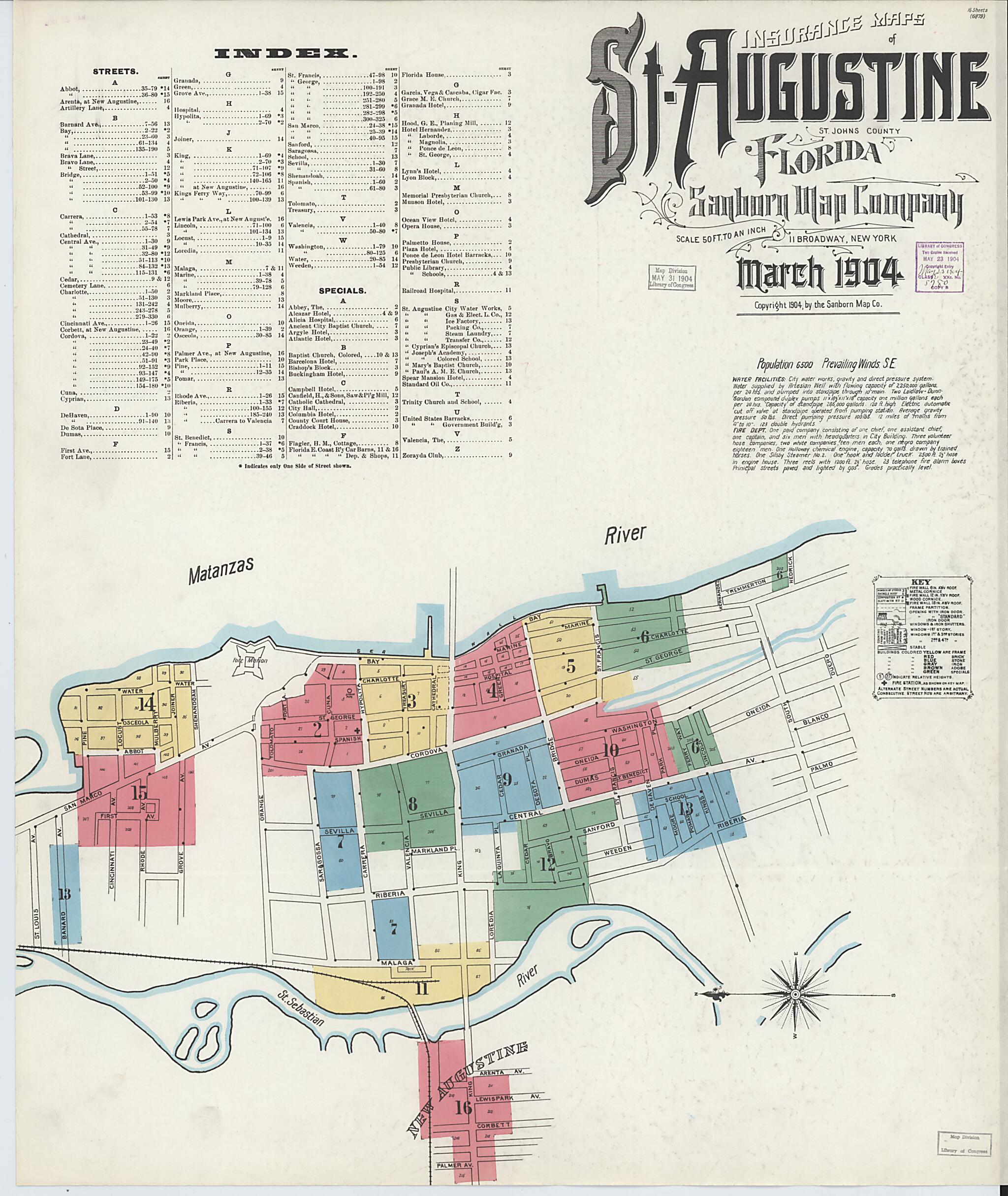 This old map of Saint Augustine, Saint John&