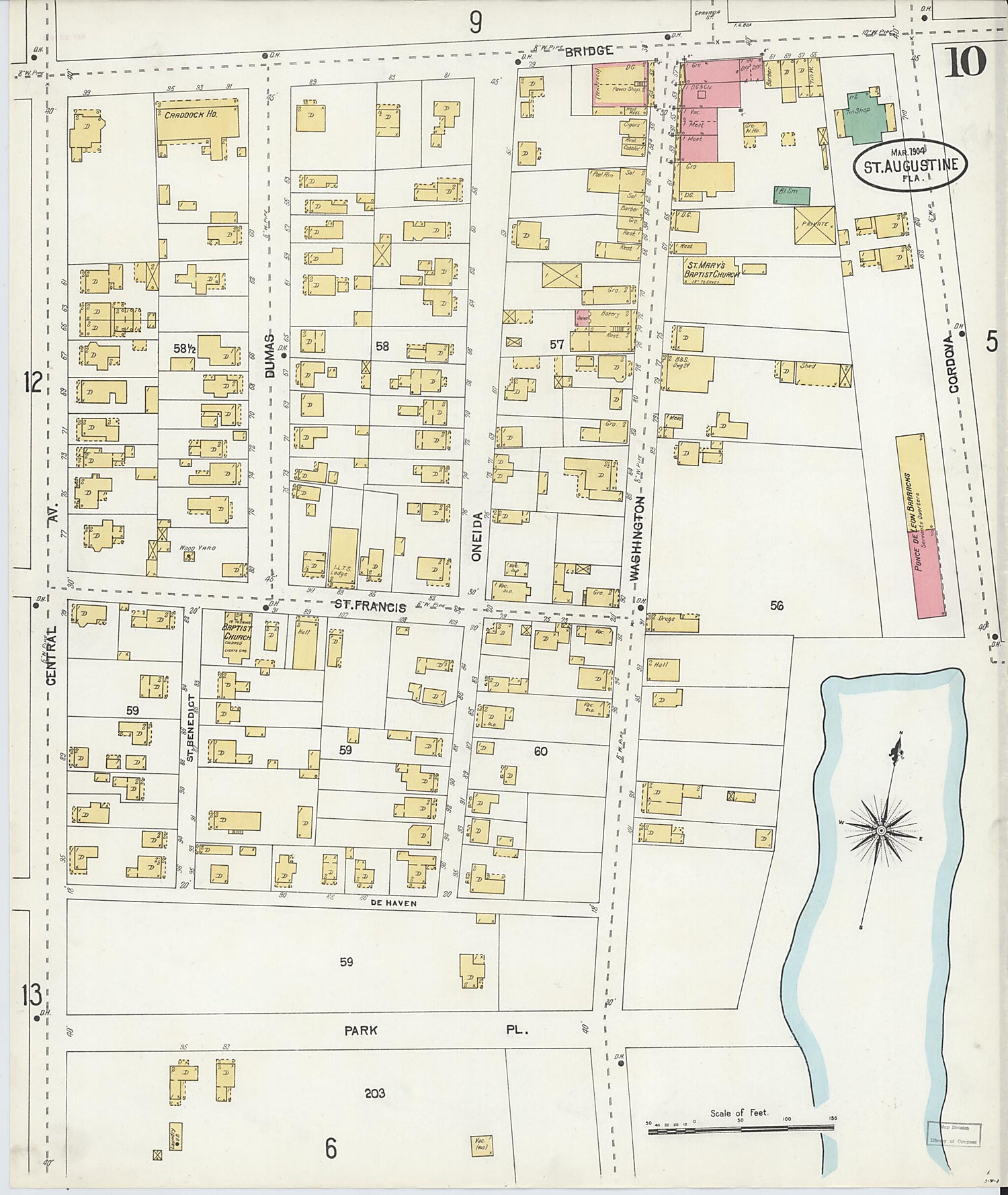 This old map of Saint Augustine, Saint John&