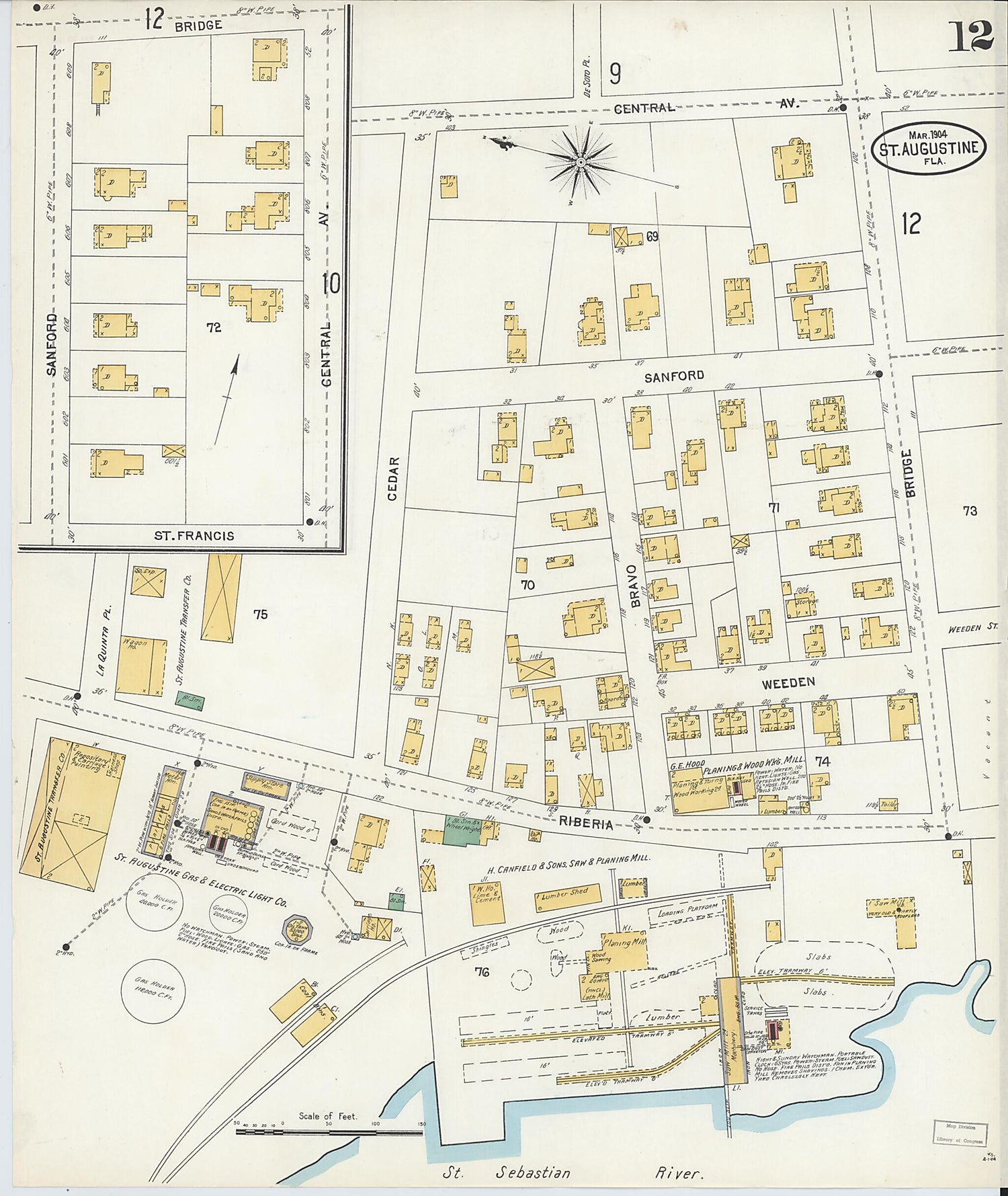 This old map of Saint Augustine, Saint John&