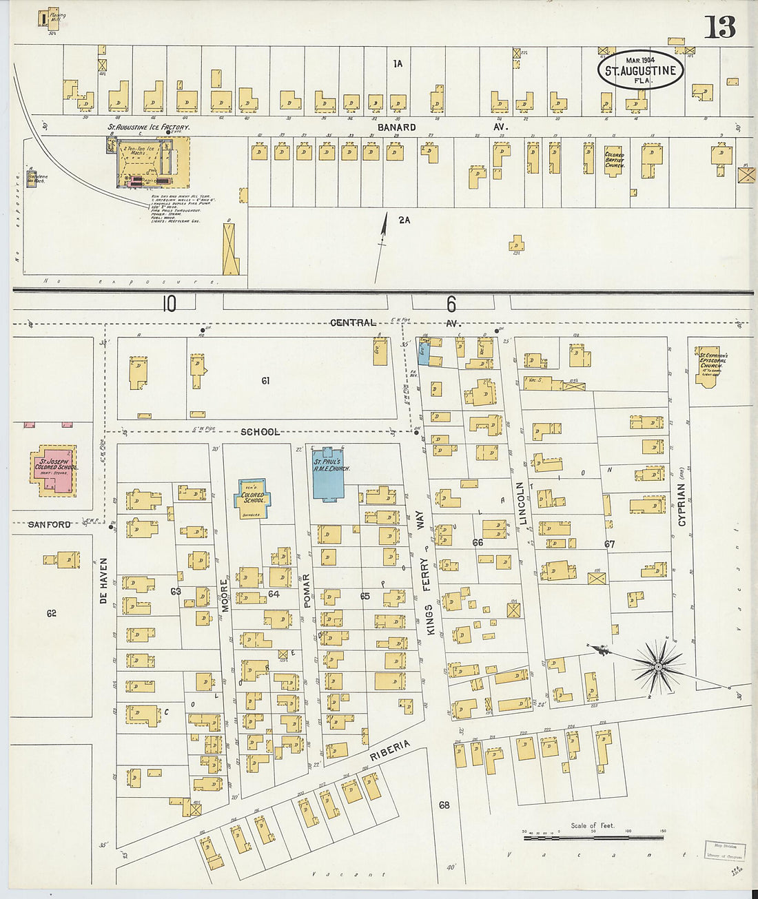 This old map of Saint Augustine, Saint John&