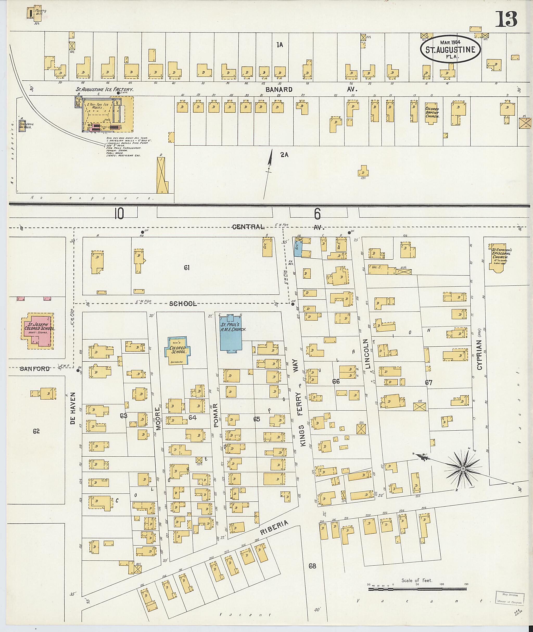 This old map of Saint Augustine, Saint John&